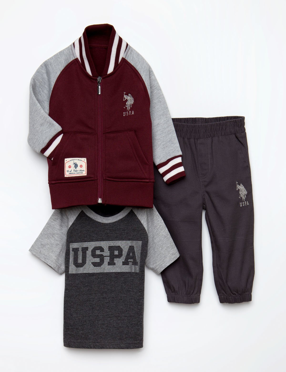 Boys Fleece 3-Piece Set with Tee & Pants