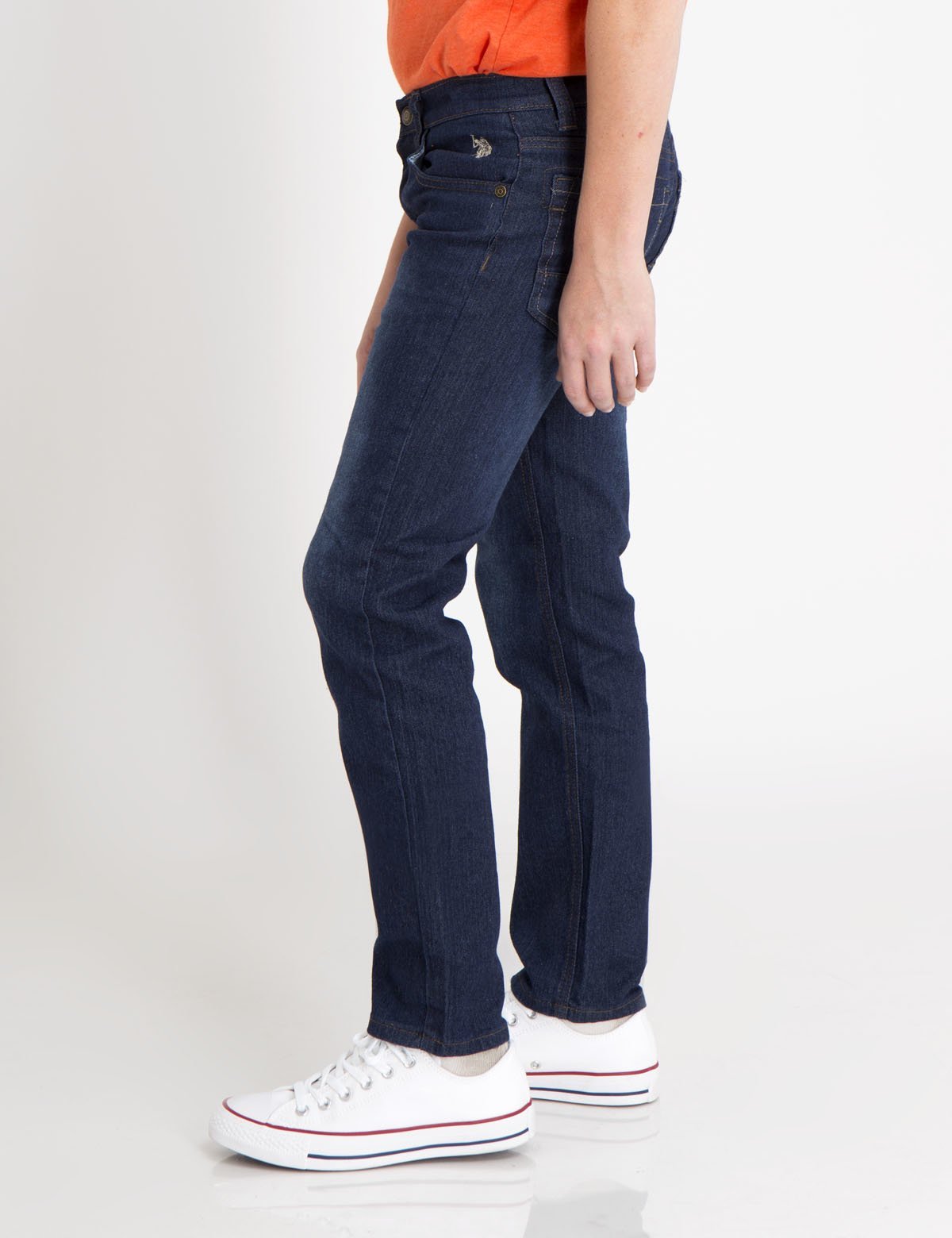 Boys Light Gray Stretch Denim Jeans - 5 Pocket Trim Fit