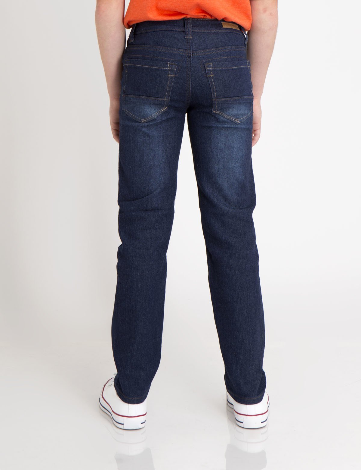 Boys Light Gray Stretch Denim Jeans - 5 Pocket Trim Fit