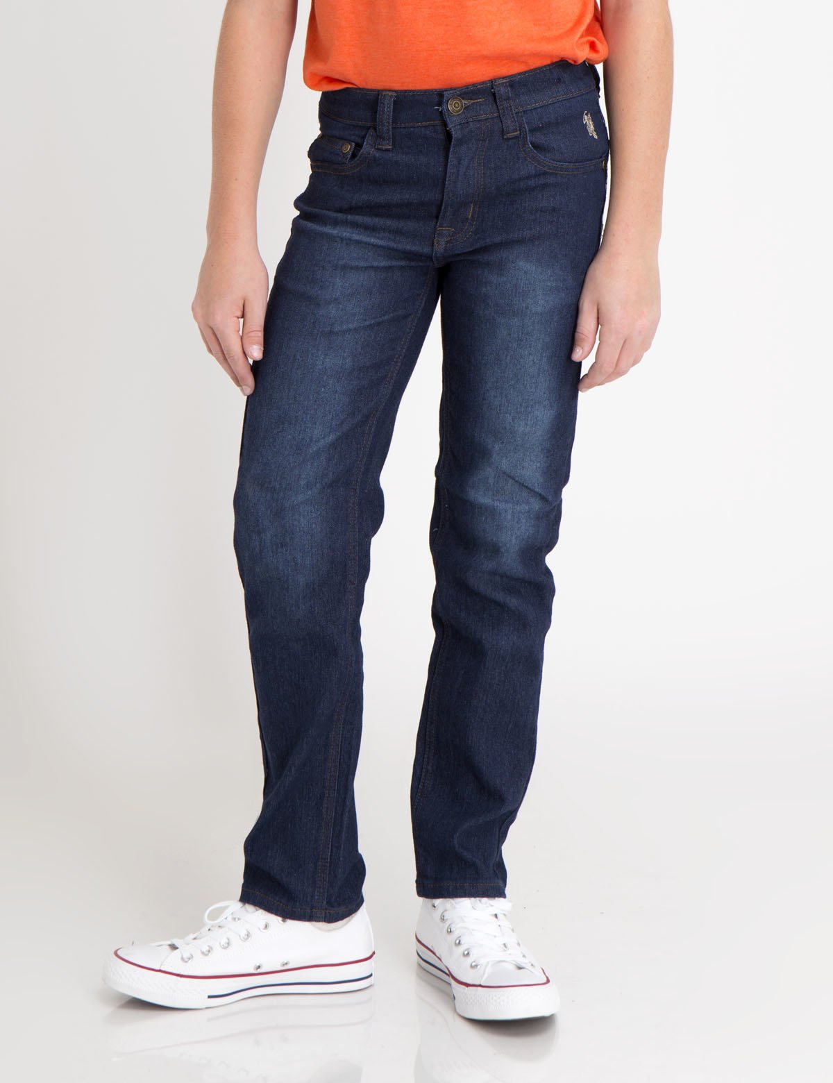 Boys Light Gray Stretch Denim Jeans - 5 Pocket Trim Fit