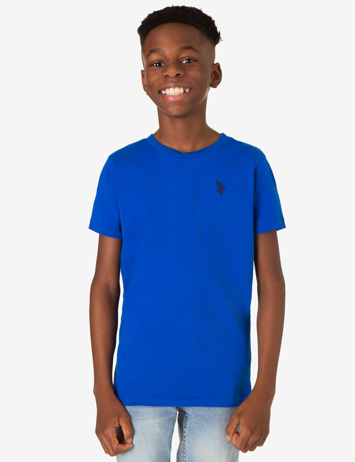 Boys Cotton Crew Neck T-Shirt with Logo