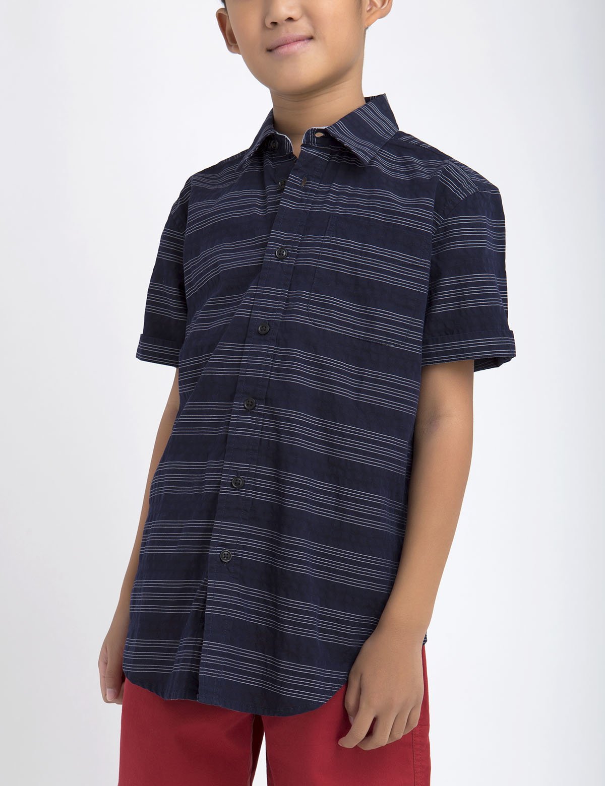 Black Mallet Boys' Cotton Short Sleeve Shirt with Pocket