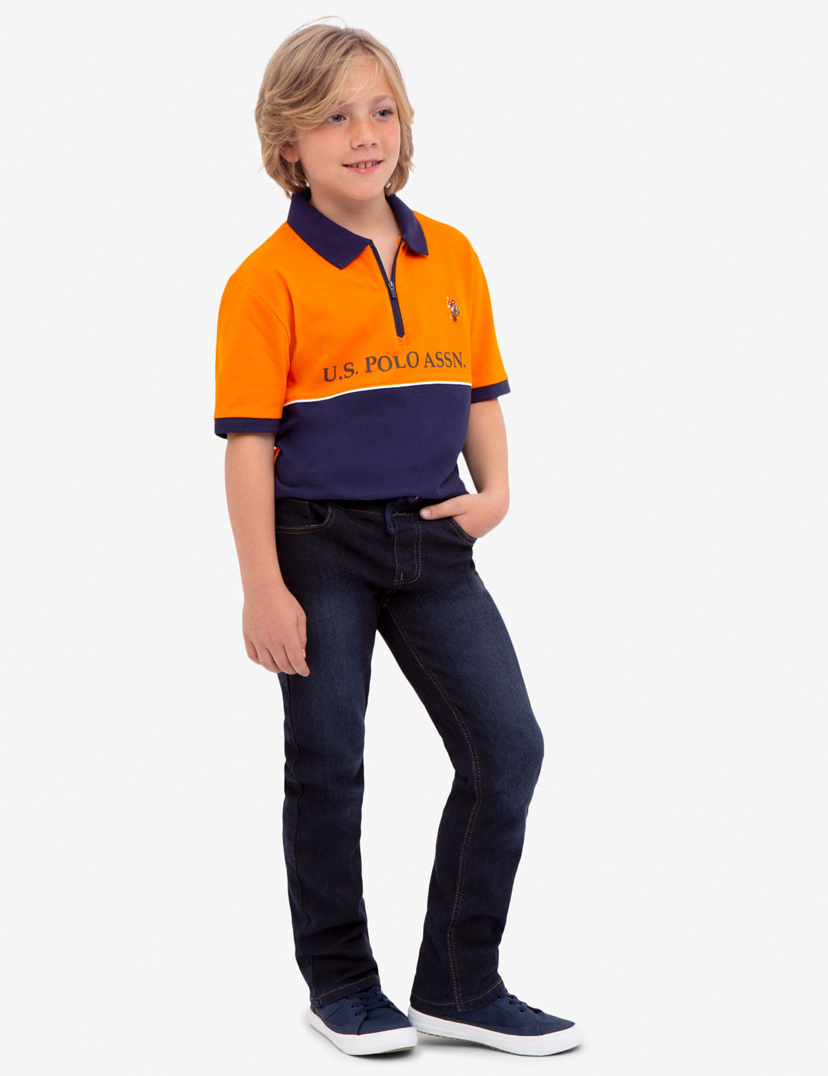 U.S. Polo Assn. Boys Colorblock Cotton Pique Polo Shirt