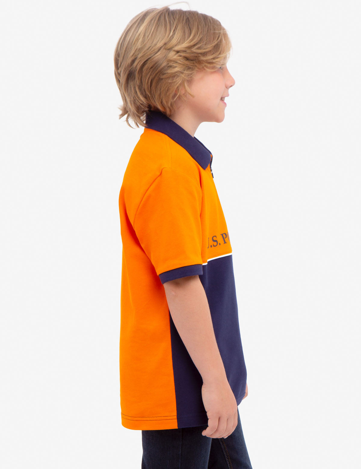 U.S. Polo Assn. Boys Colorblock Cotton Pique Polo Shirt