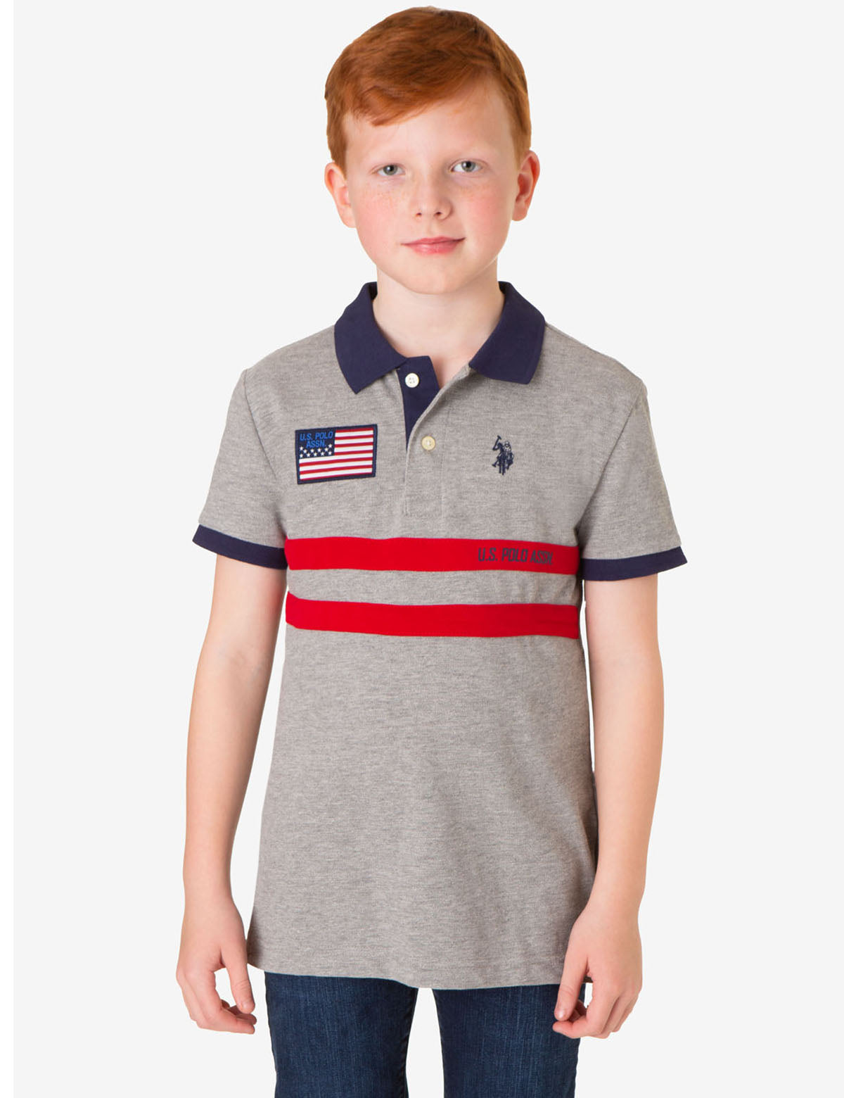 U.S. Polo Assn. Boys Colorblock Cotton Pique Polo Shirt