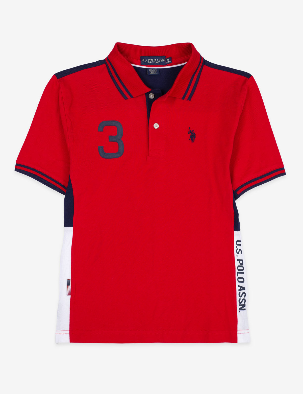 Boys Colorblock Polo Shirt with Side Stripes