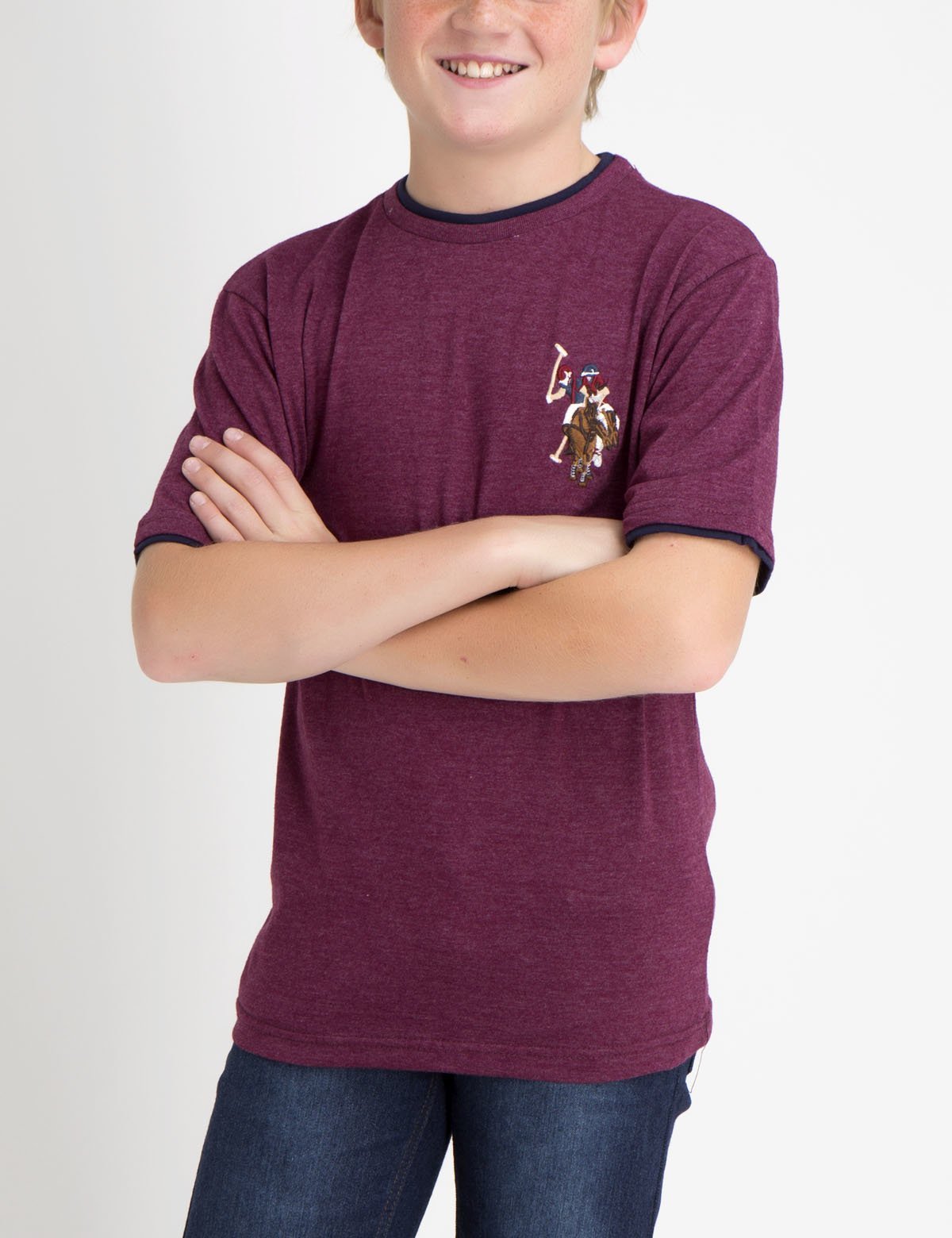 Boys Colorful Logo Cotton Crew Neck T-Shirt