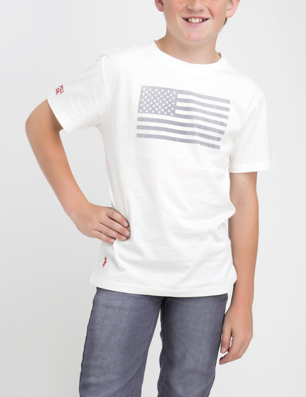 Boys American Flag Print Cotton T-Shirt