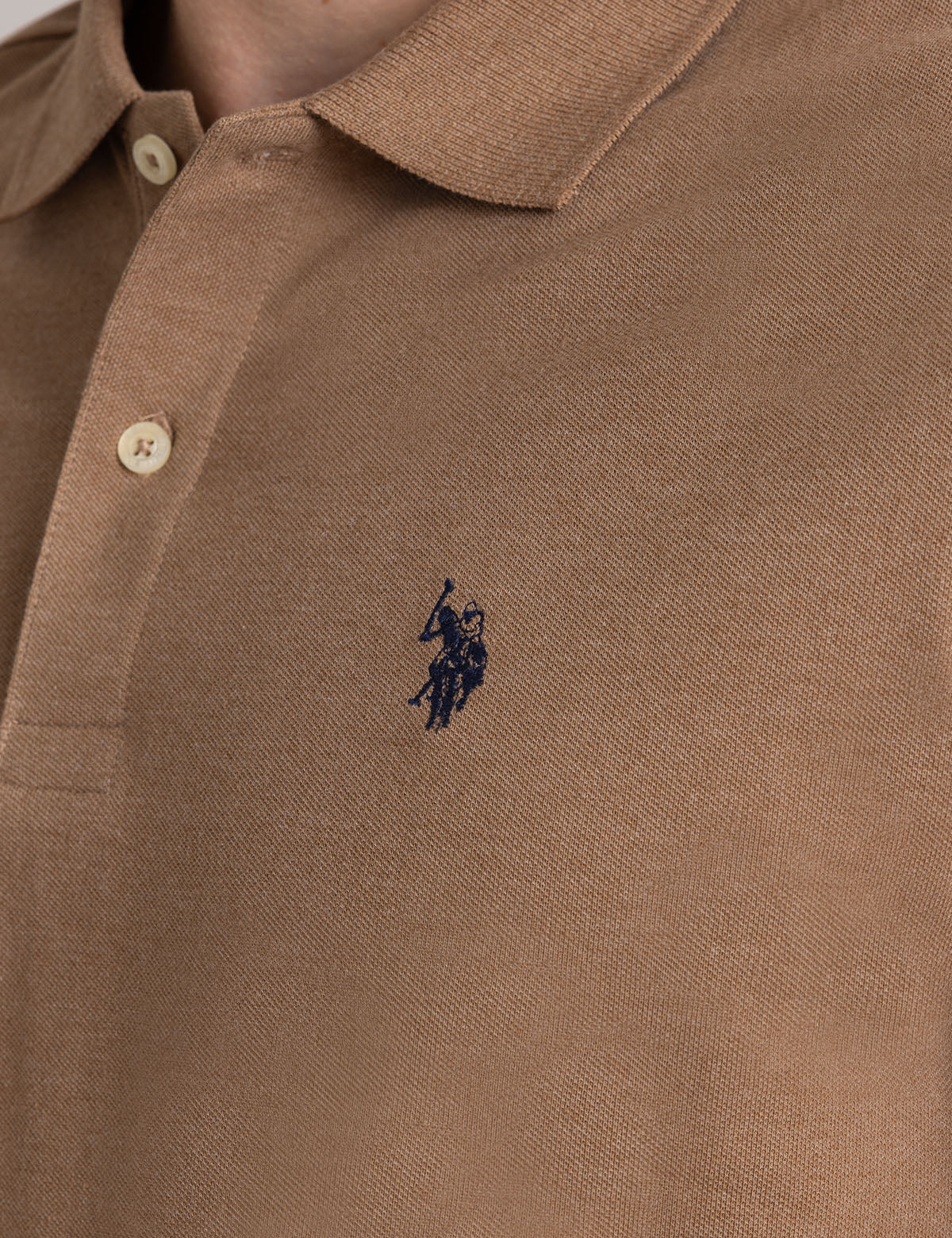 Men's Solid Pique Polo Shirt with Small Logo
