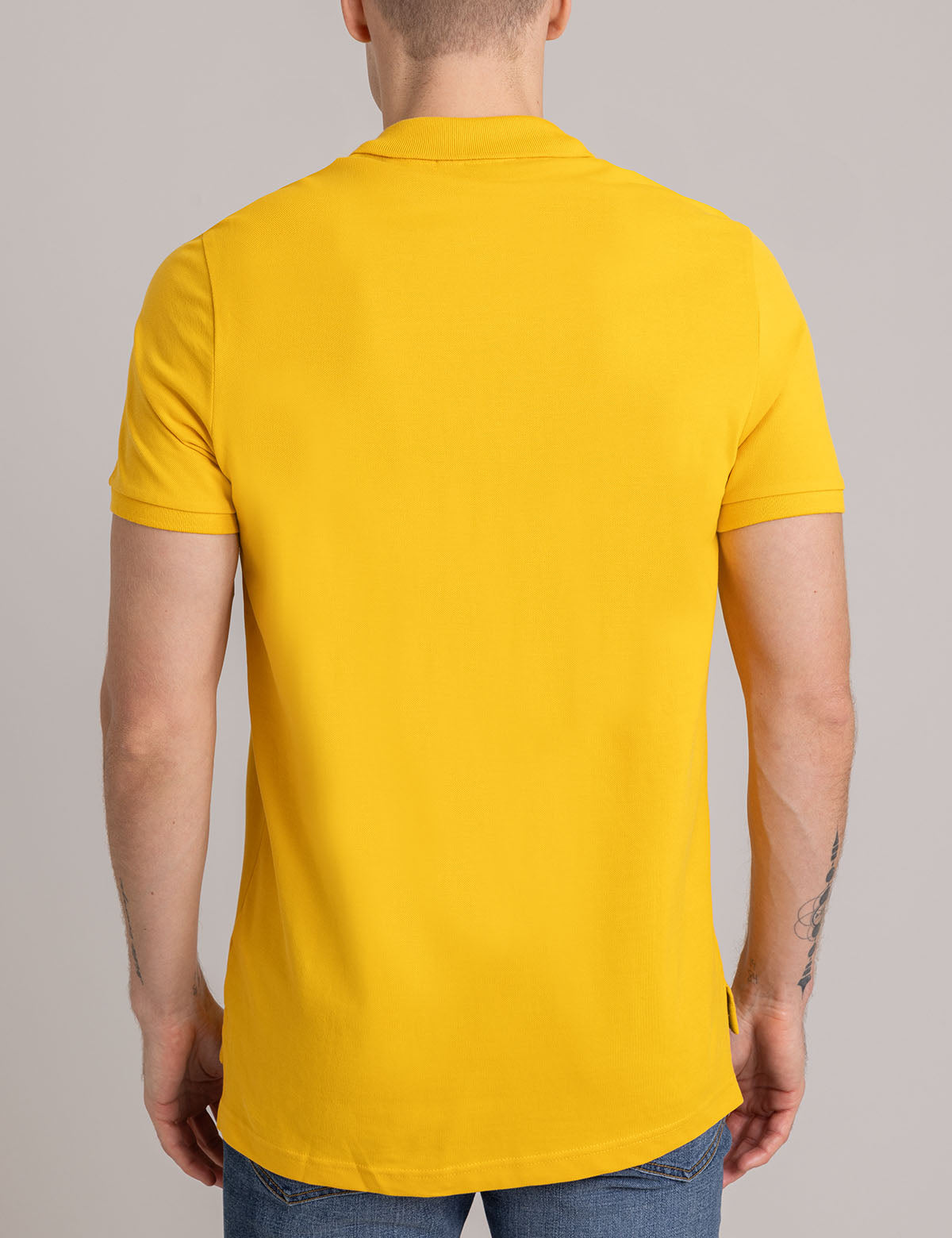 Men's Solid Pique Polo Shirt with Small Logo