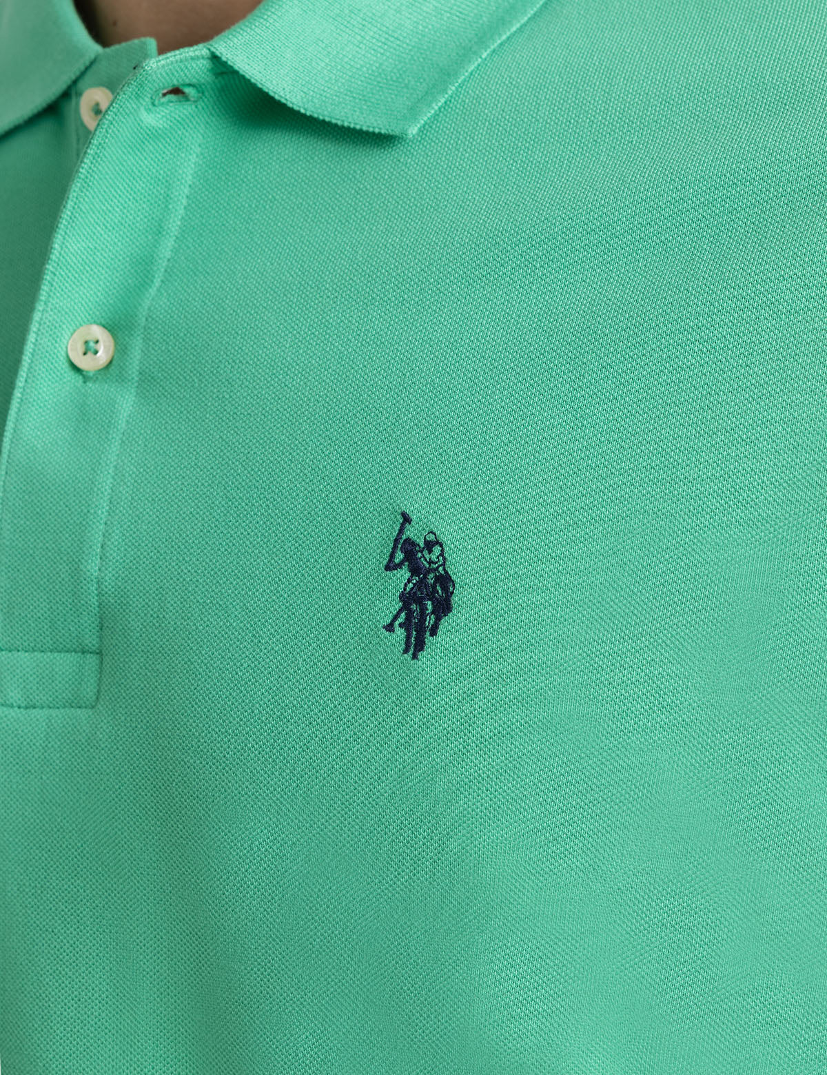 Men's Solid Pique Polo Shirt with Small Logo