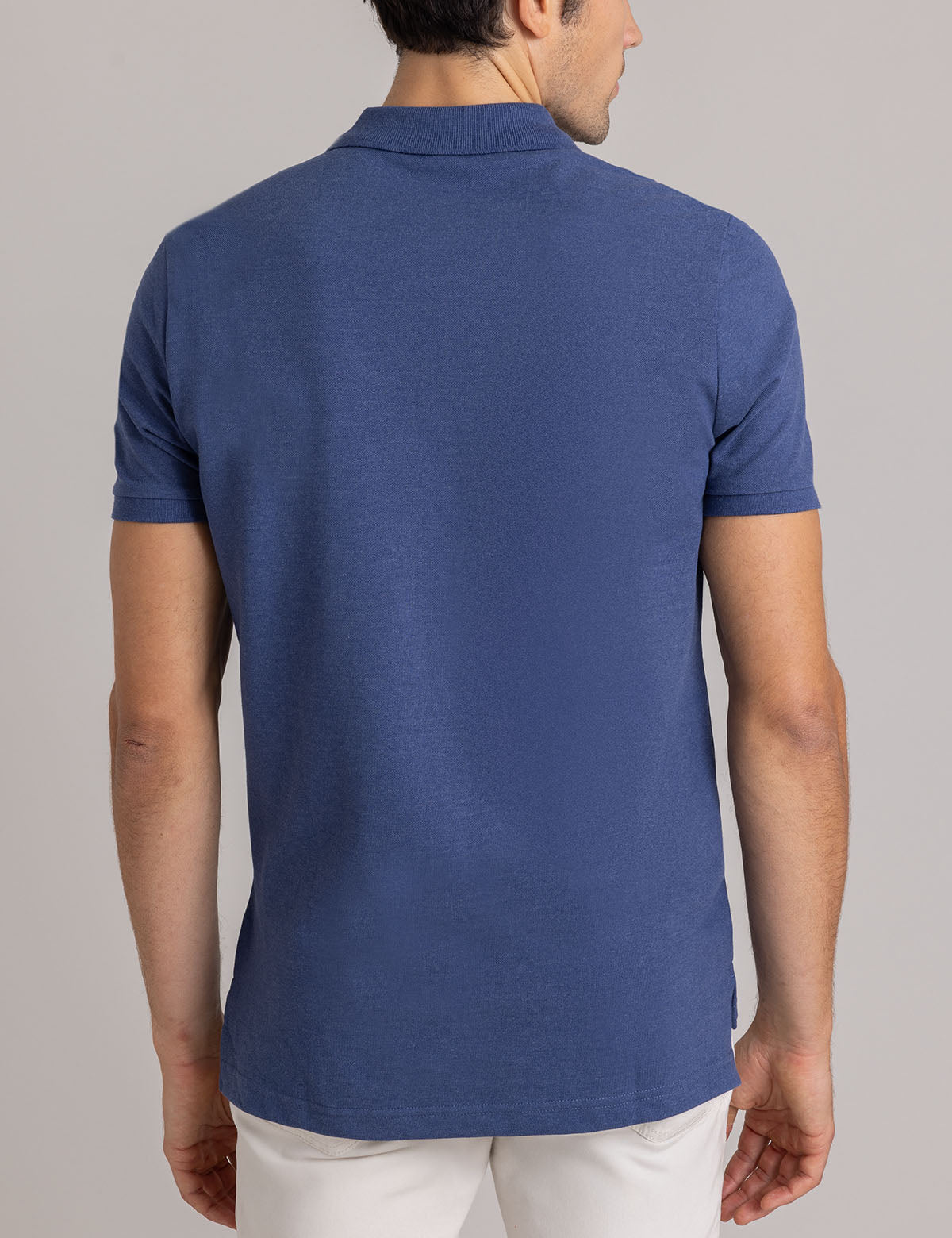 Men's Solid Pique Polo Shirt with Small Logo