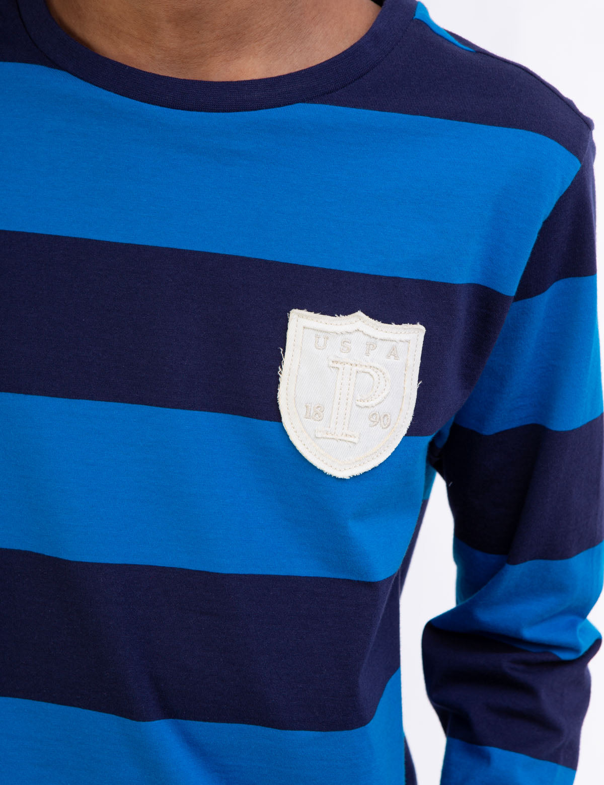USPA Boys Rugby Striped Long Sleeve Tee
