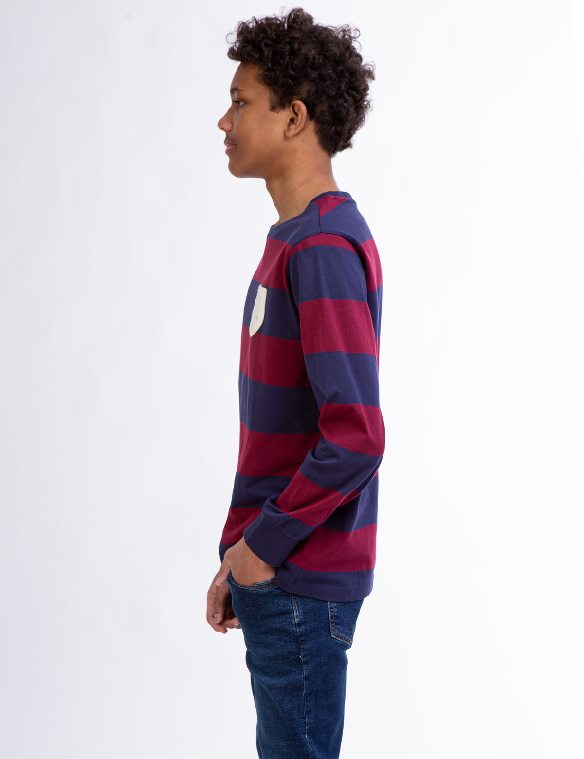 USPA Boys Rugby Striped Long Sleeve Tee