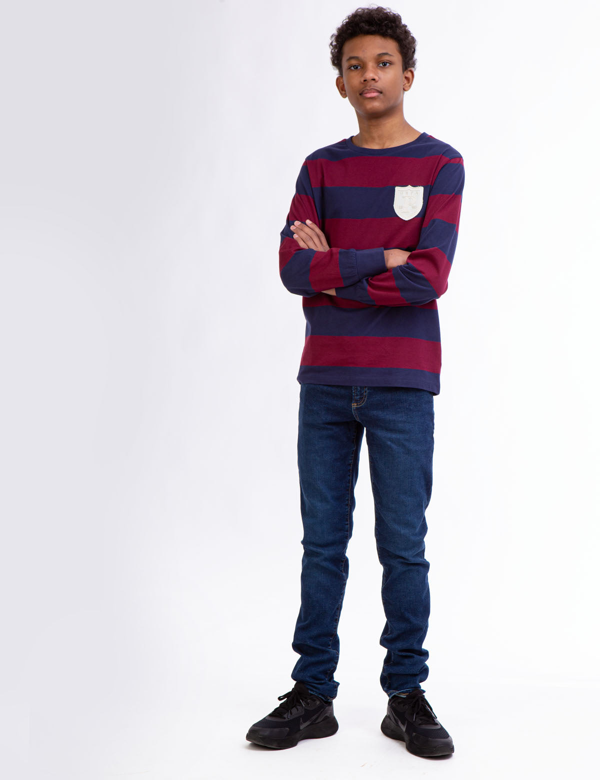 USPA Boys Rugby Striped Long Sleeve Tee