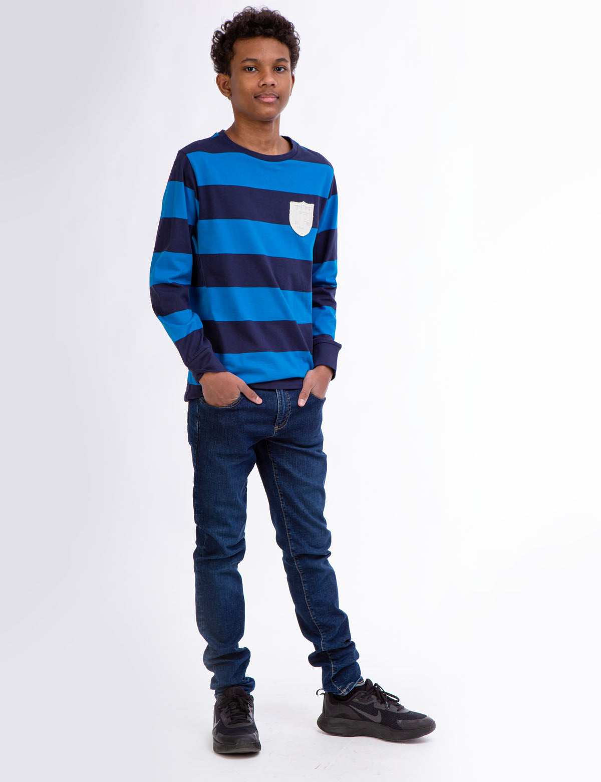 USPA Boys Rugby Striped Long Sleeve Tee