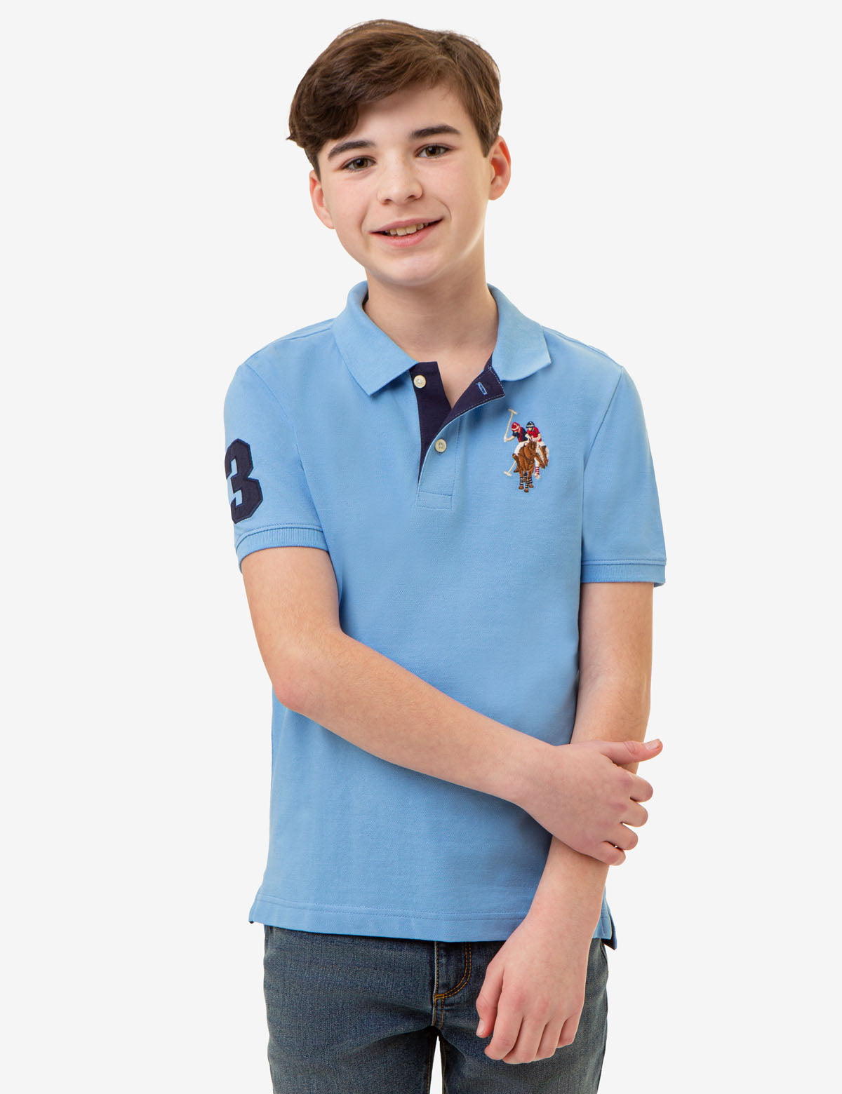 Boys' Colorful Logo Pique Polo Shirt