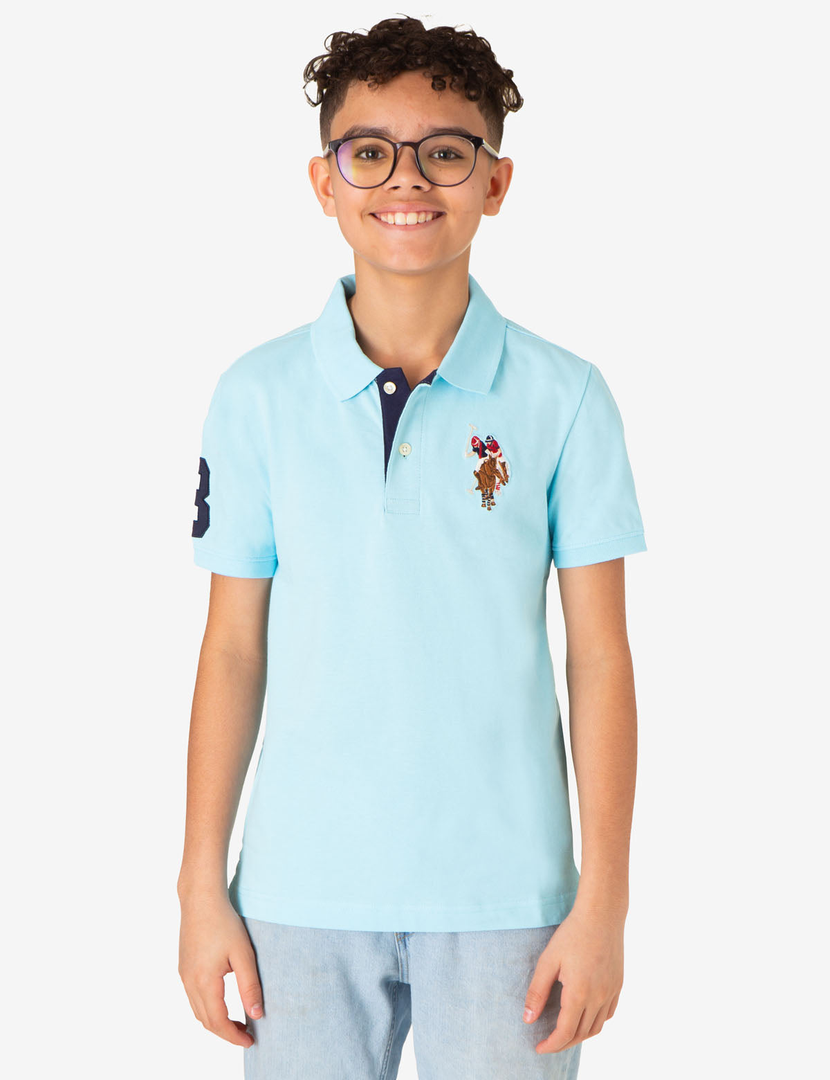 Boys' Colorful Logo Pique Polo Shirt