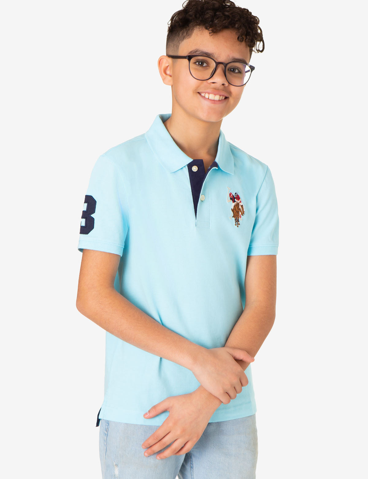 Boys' Colorful Logo Pique Polo Shirt