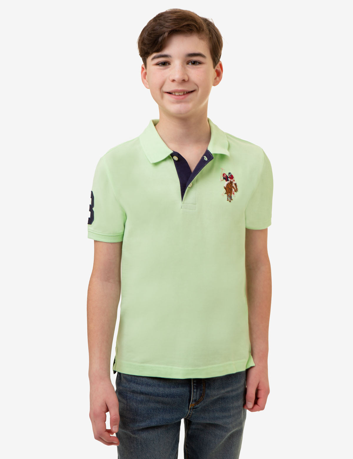 Boys' Colorful Logo Pique Polo Shirt