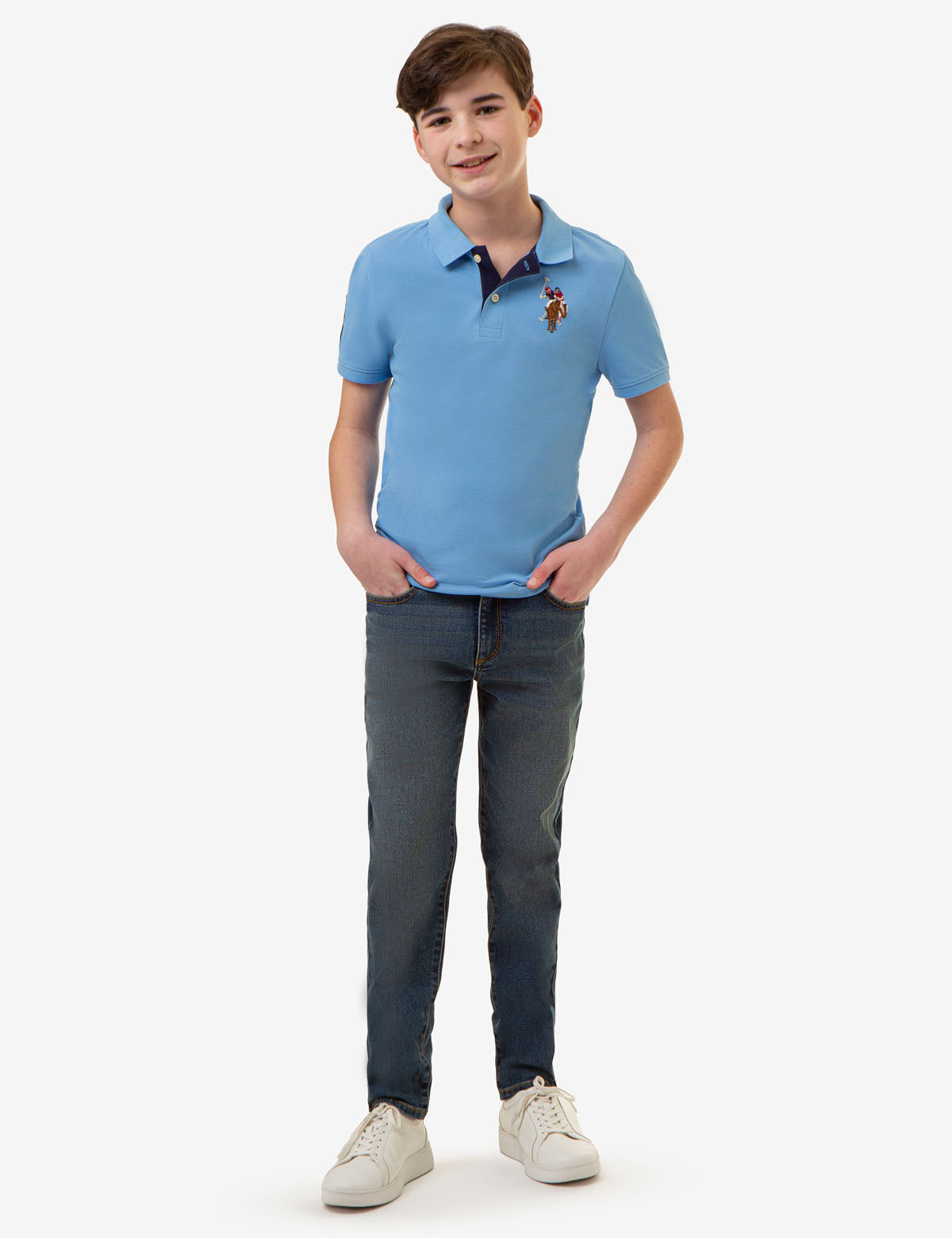 Boys' Colorful Logo Pique Polo Shirt