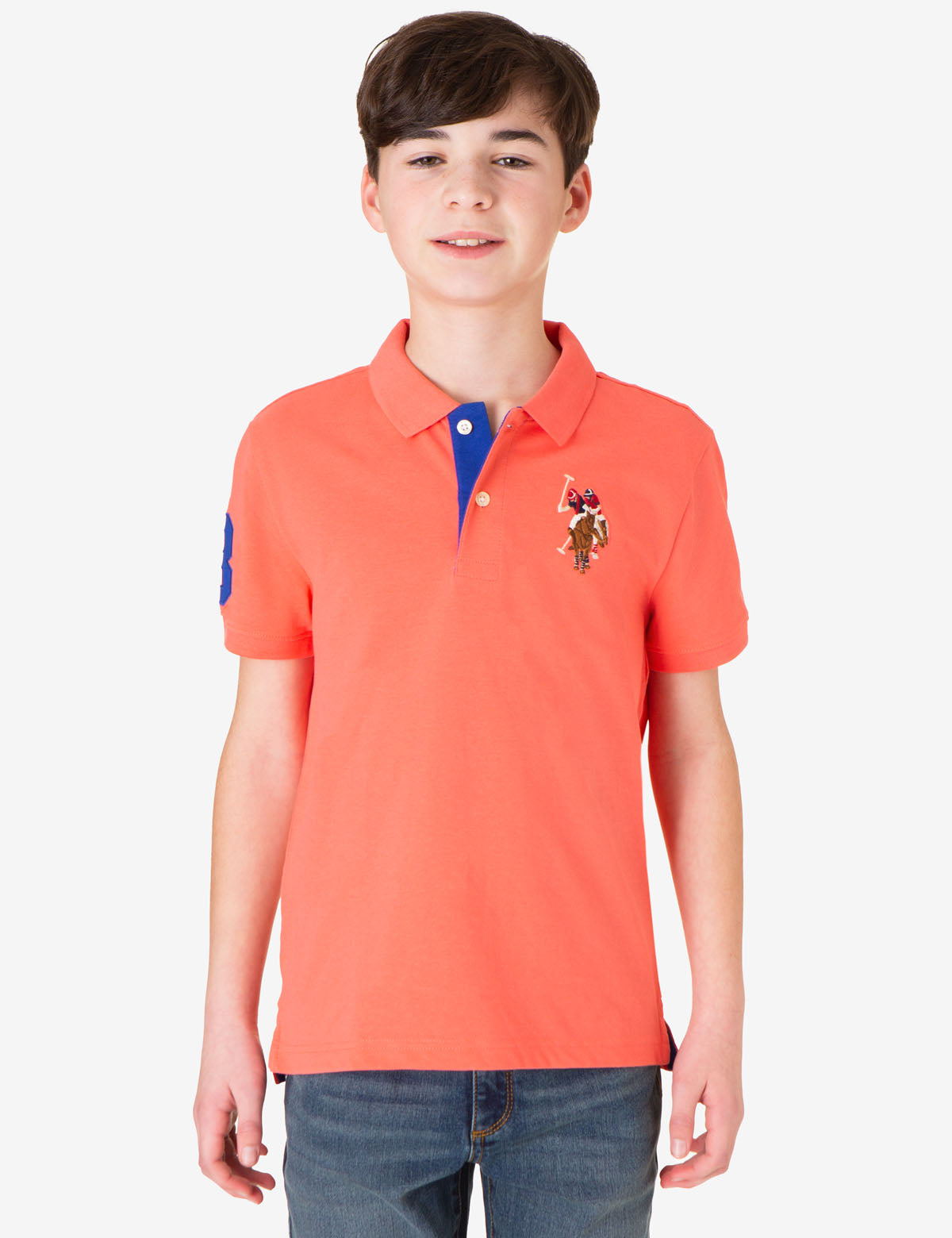 Boys' Colorful Logo Pique Polo Shirt