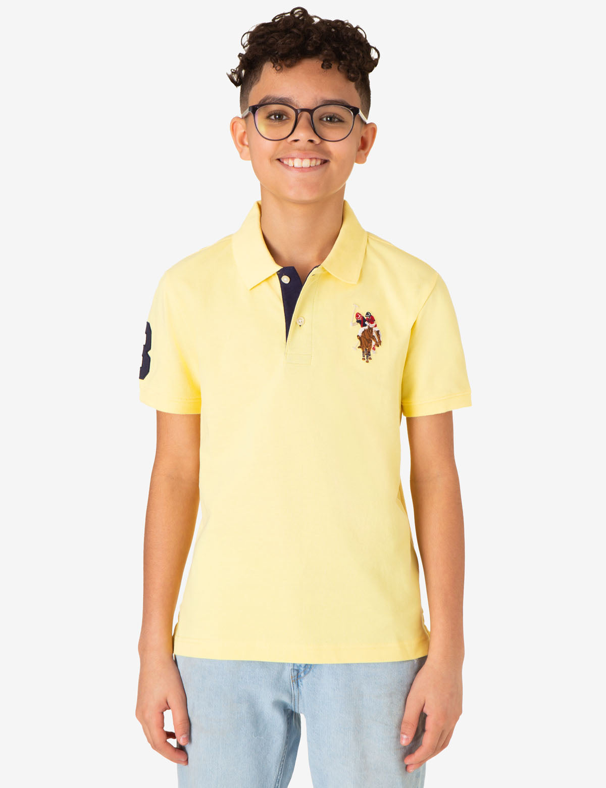 Boys' Colorful Logo Pique Polo Shirt