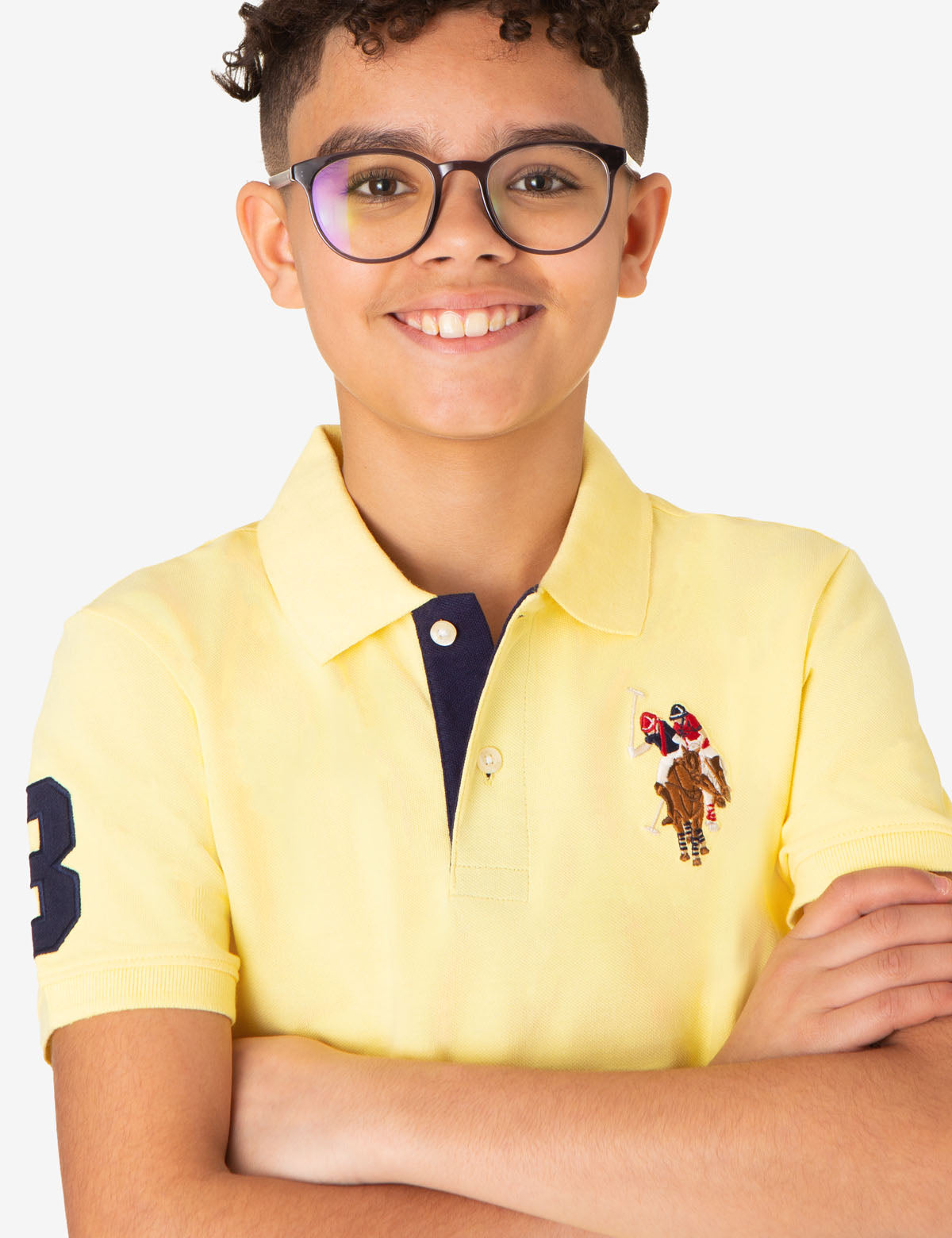 Boys' Colorful Logo Pique Polo Shirt