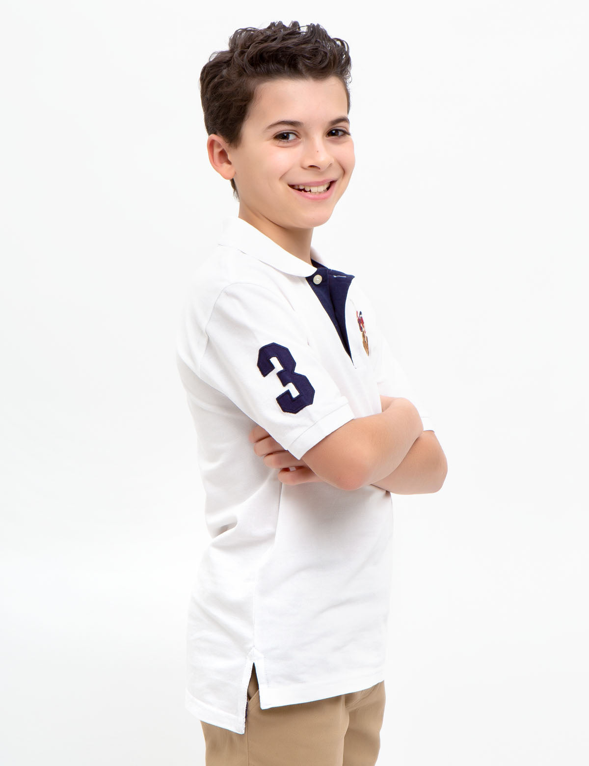 Boys' Colorful Logo Polo Shirt - 100% Cotton Casual Top