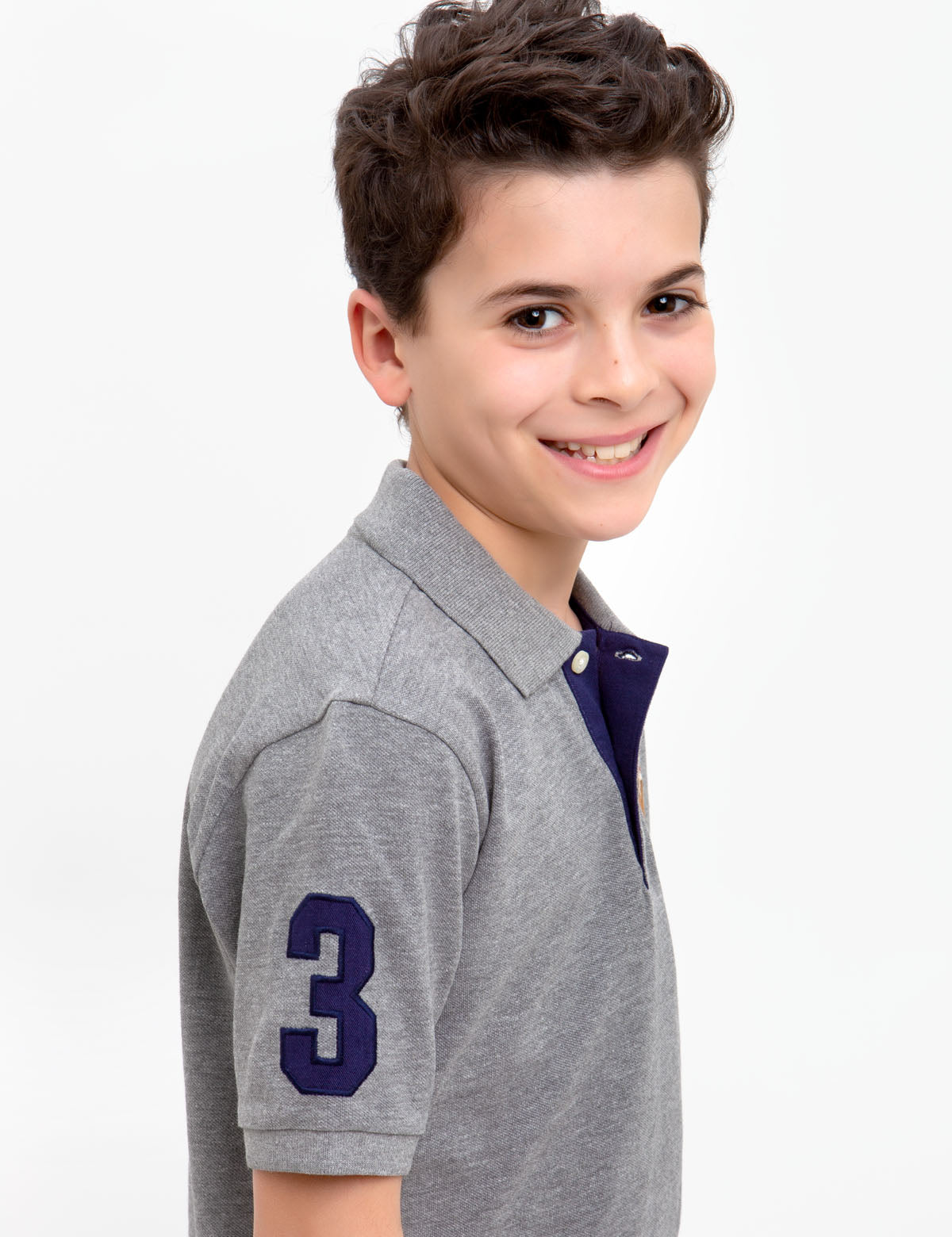 Boys' Colorful Logo Polo Shirt - 100% Cotton Casual Top