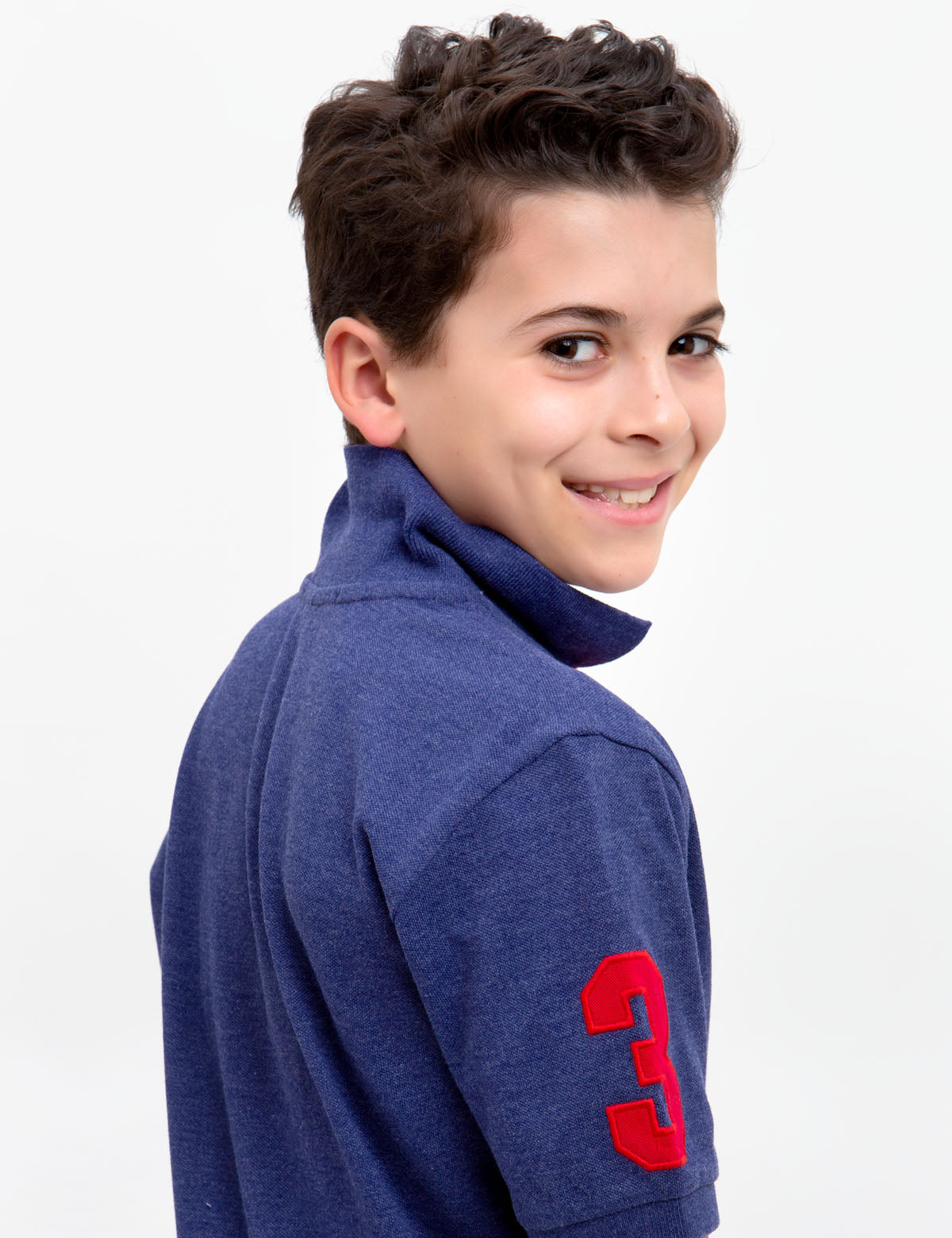 Boys' Colorful Logo Polo Shirt - 100% Cotton Casual Top