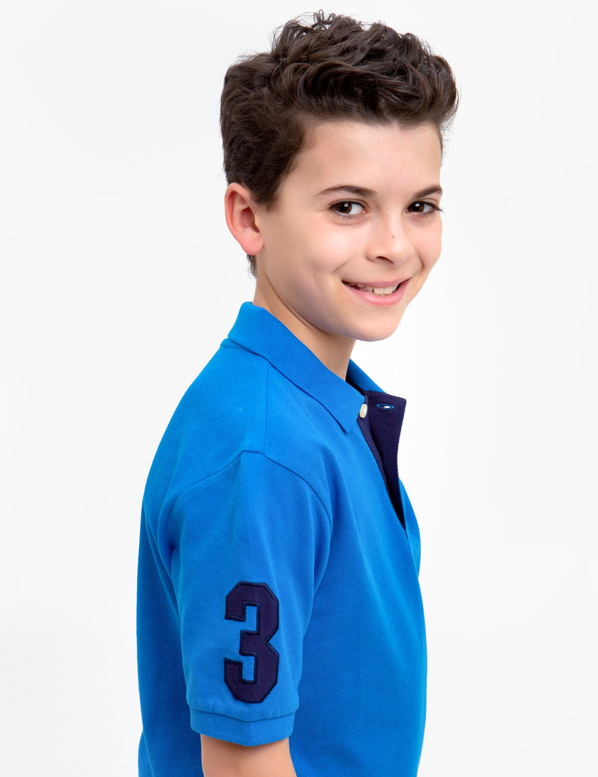 Boys' Colorful Logo Polo Shirt - 100% Cotton Casual Top