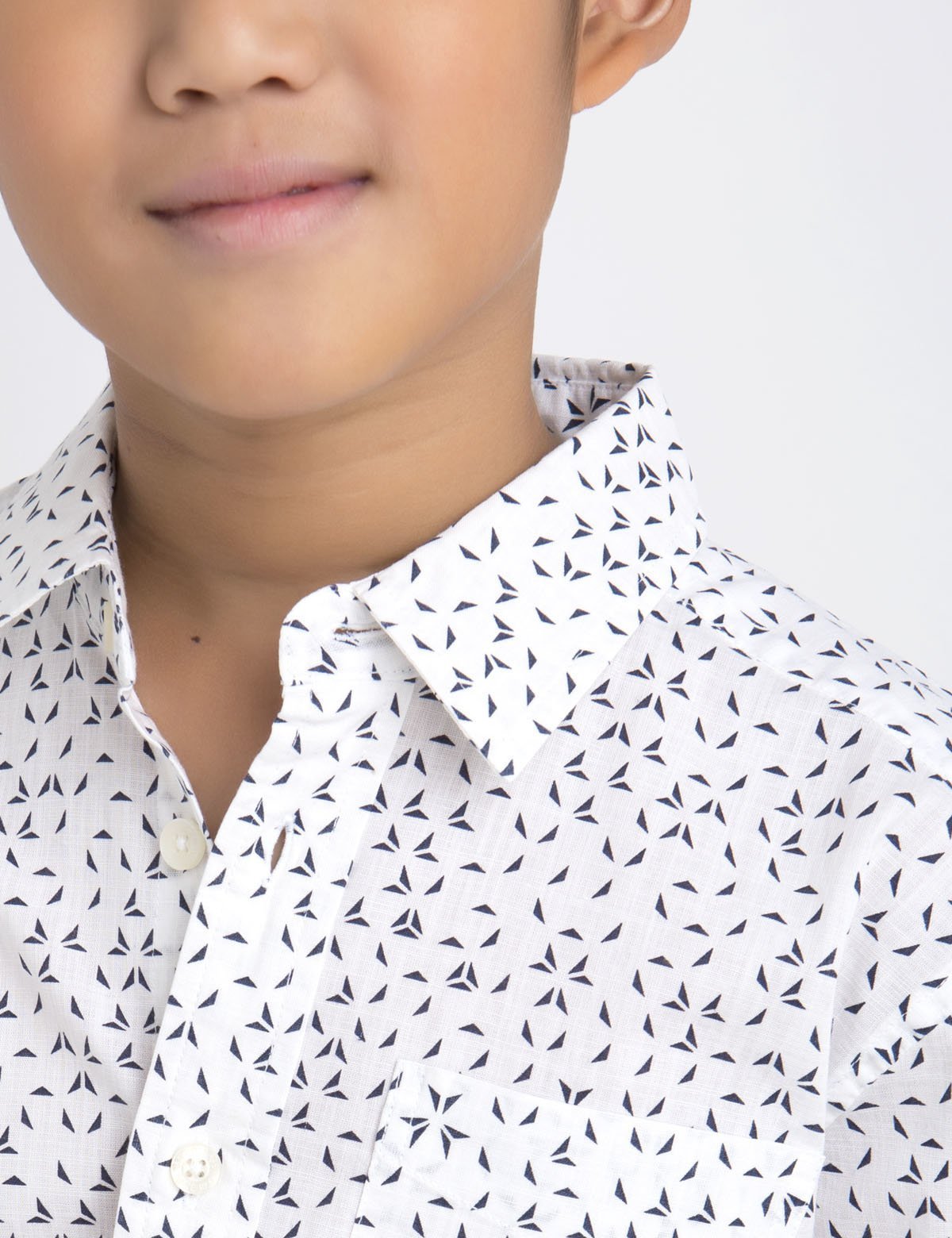 Boys Cotton Origami Print Short Sleeve Shirt