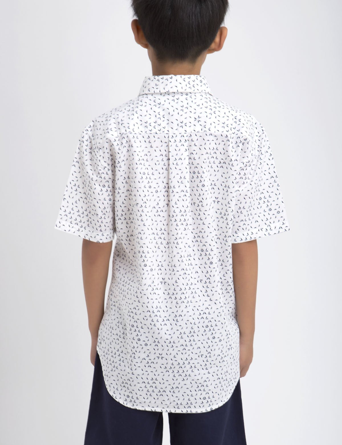 Boys Cotton Origami Print Short Sleeve Shirt
