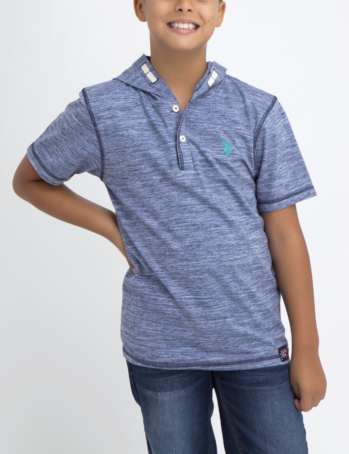 Boys Cotton Jersey Hooded Popover Shirt