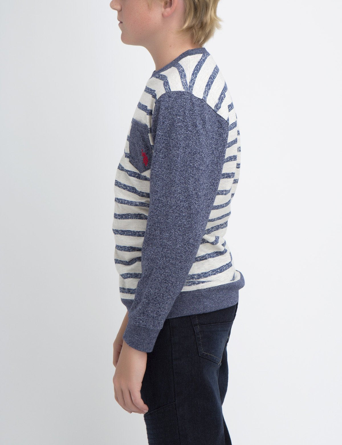 Boys Cotton Crew Neck T-Shirt with Pocket Logo