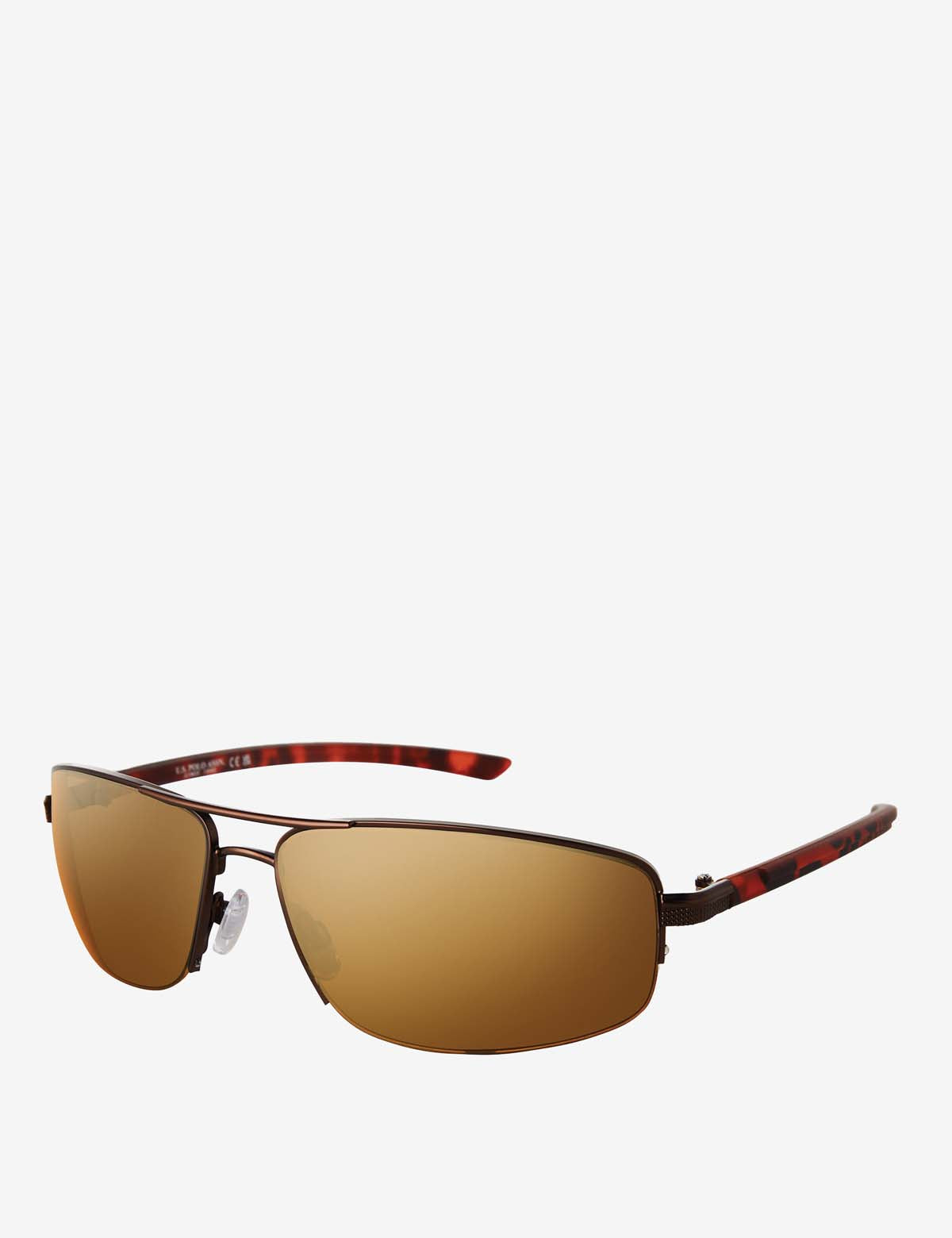 Men's Metal Rectangular Wrap Sunglasses – Stylish UV Protection