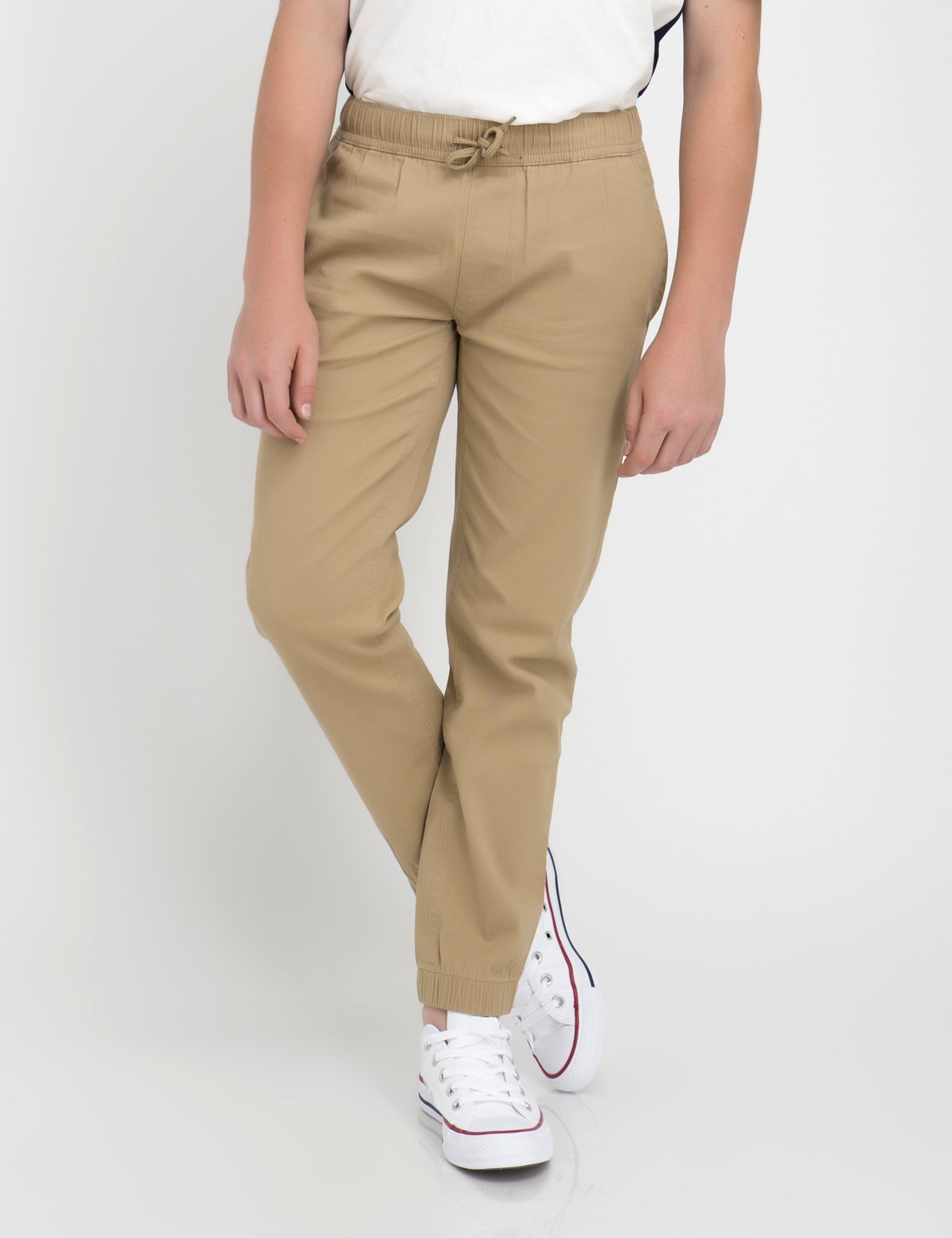 Boys Stretch Cargo Jogger Pants with Elastic Waist & Pockets