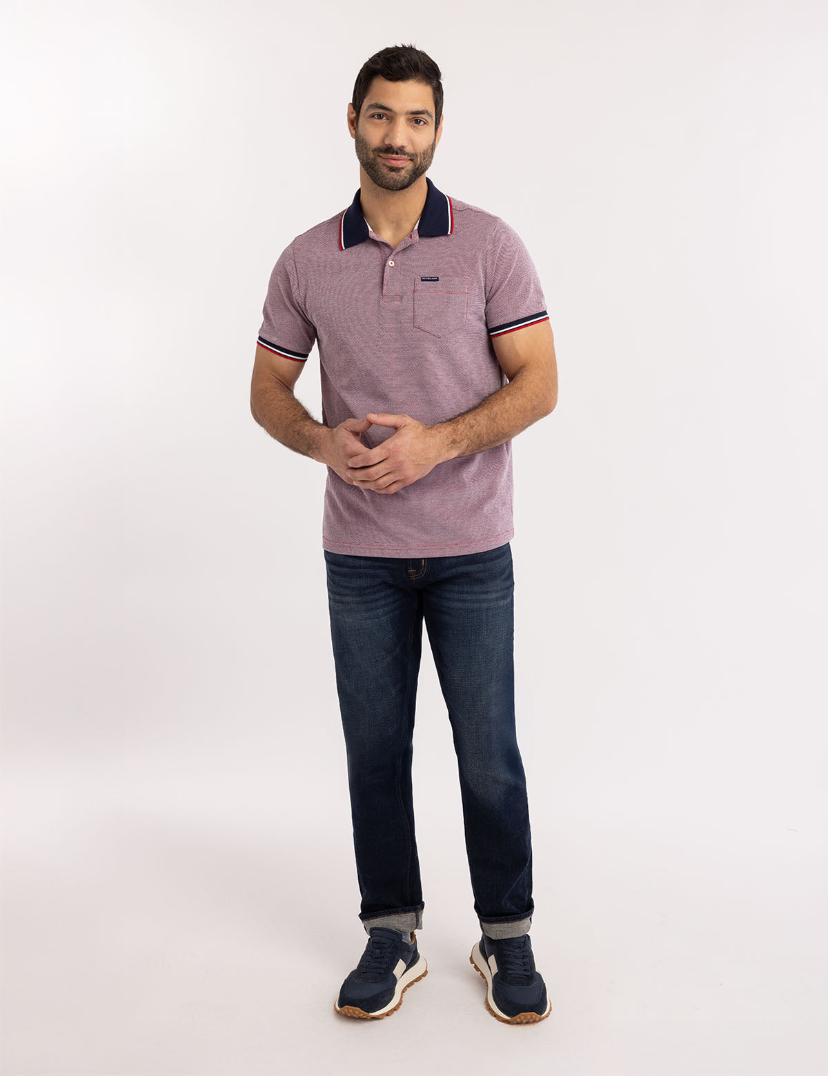Men's Birdseye Jacquard Pique Polo Shirt - Breathable & Stylish