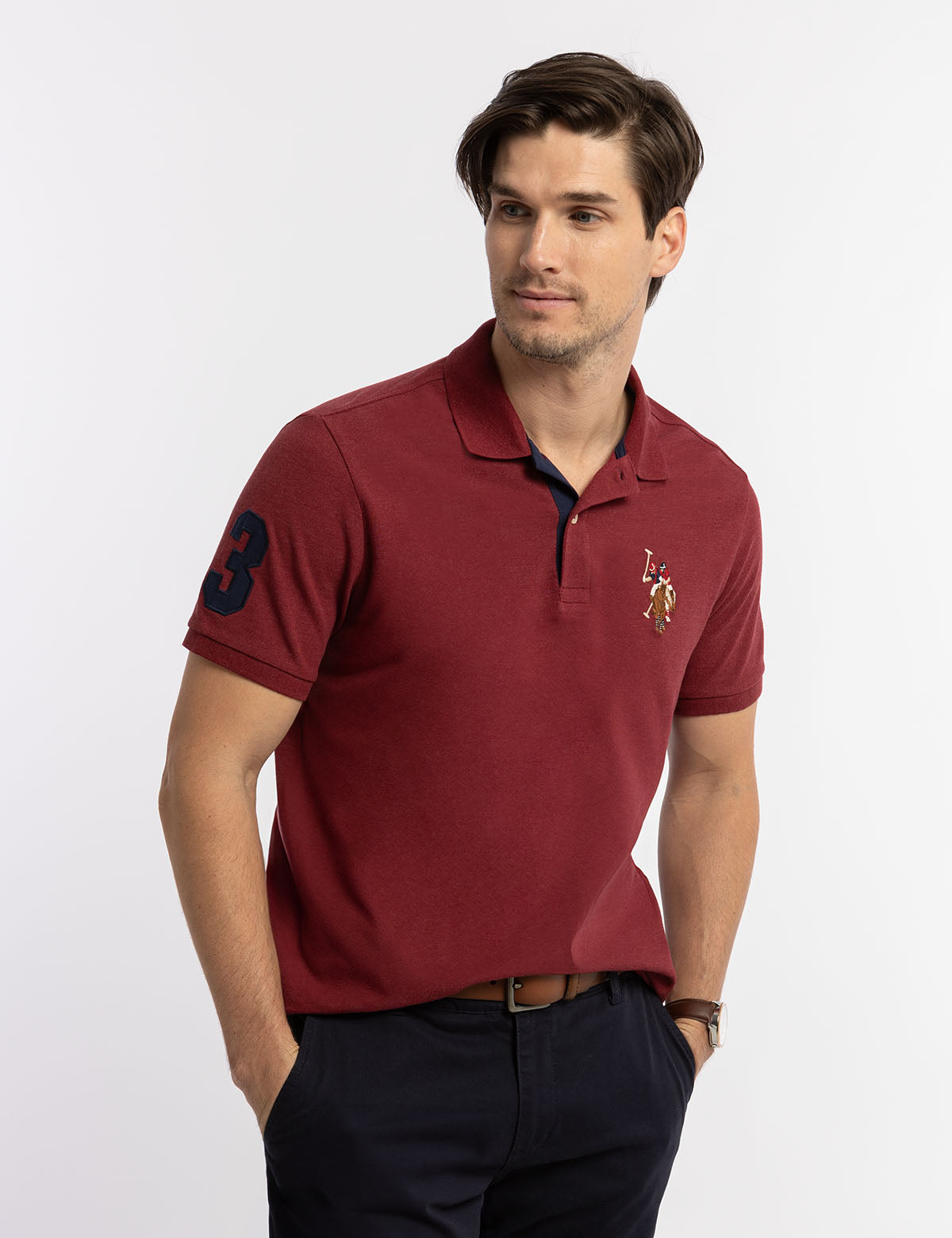 Colorful Embroidered Logo Polo Shirt for Men - Big Logo Design