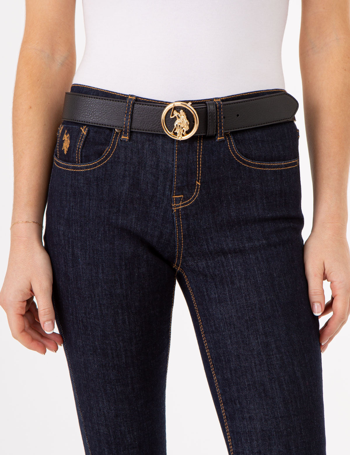 Women's 38mm Medallion Logo Belt - Stylish Fashion Accessory
