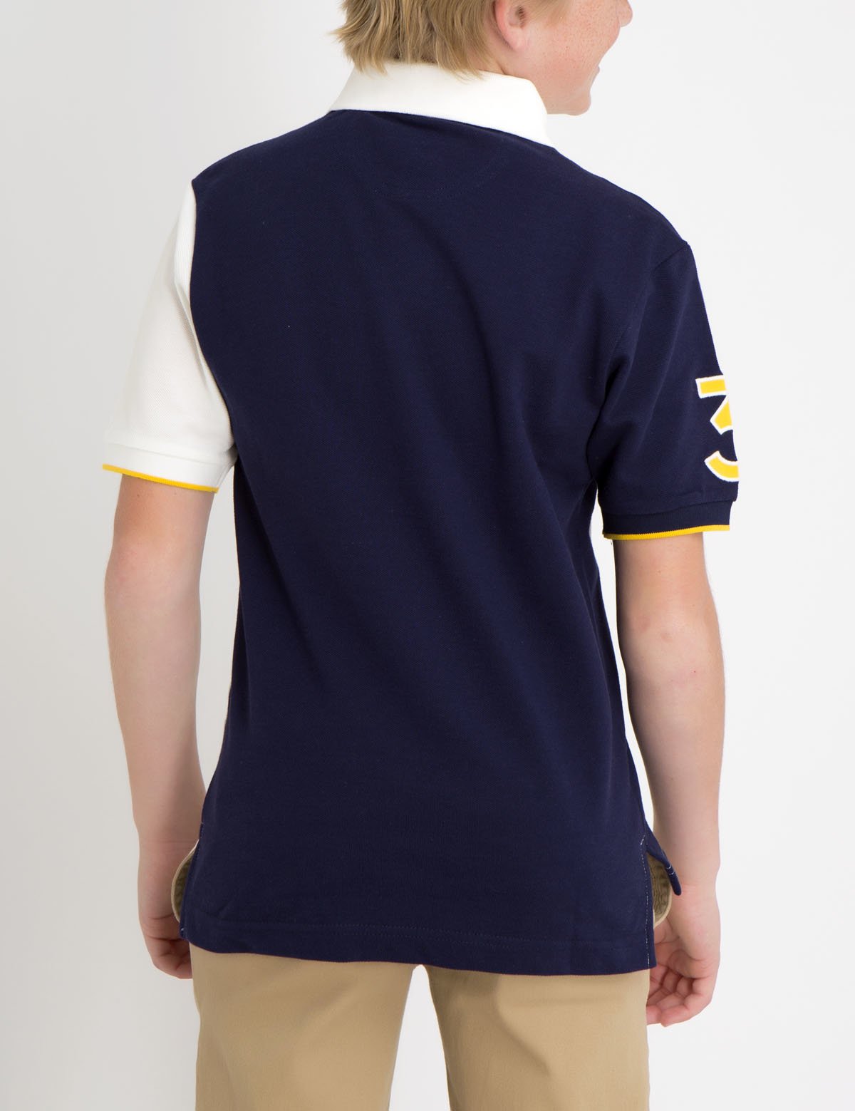 Boys Vertical Stripe Polo Shirt - 100% Cotton Pique