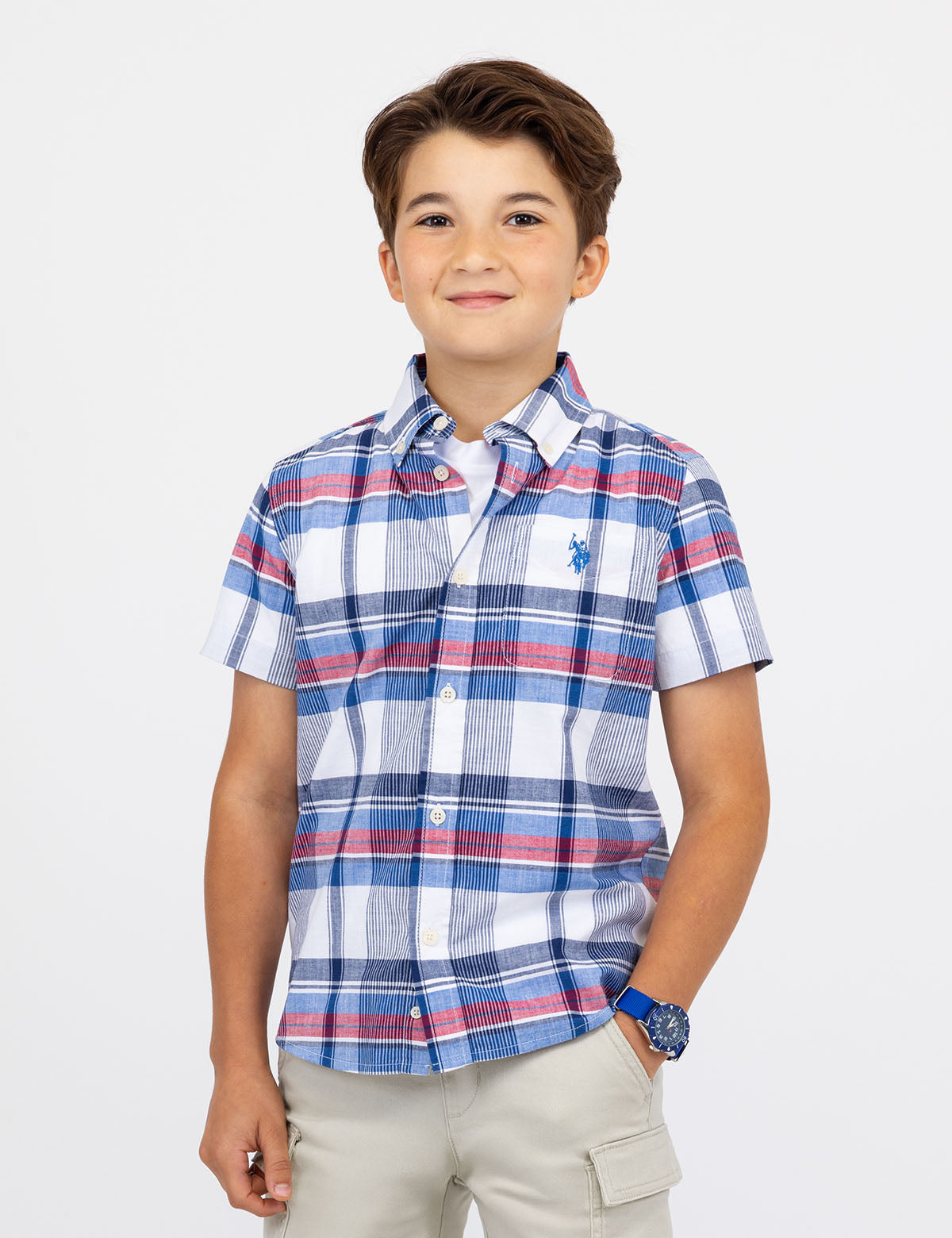 Boys Plaid Shirt - Yarn Dyed Casual Button-Up