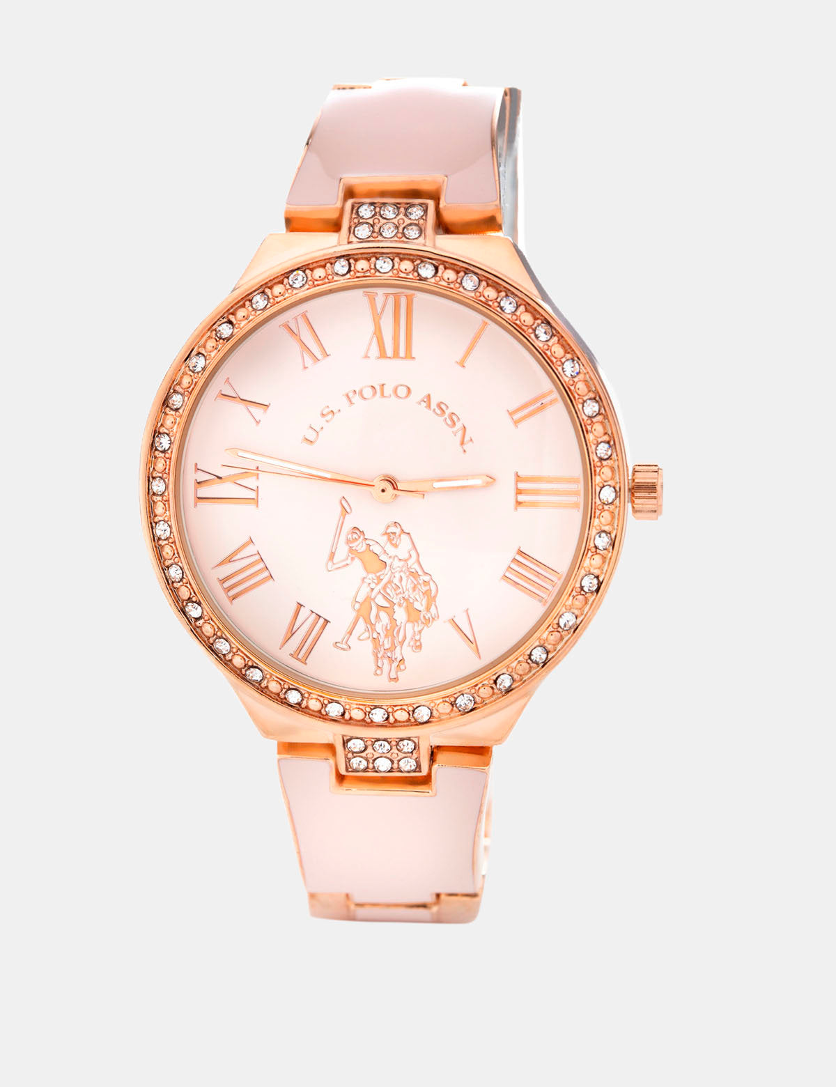 Rose Gold Diamond Bracelet Watch with Glass Dial & Fold Clasp