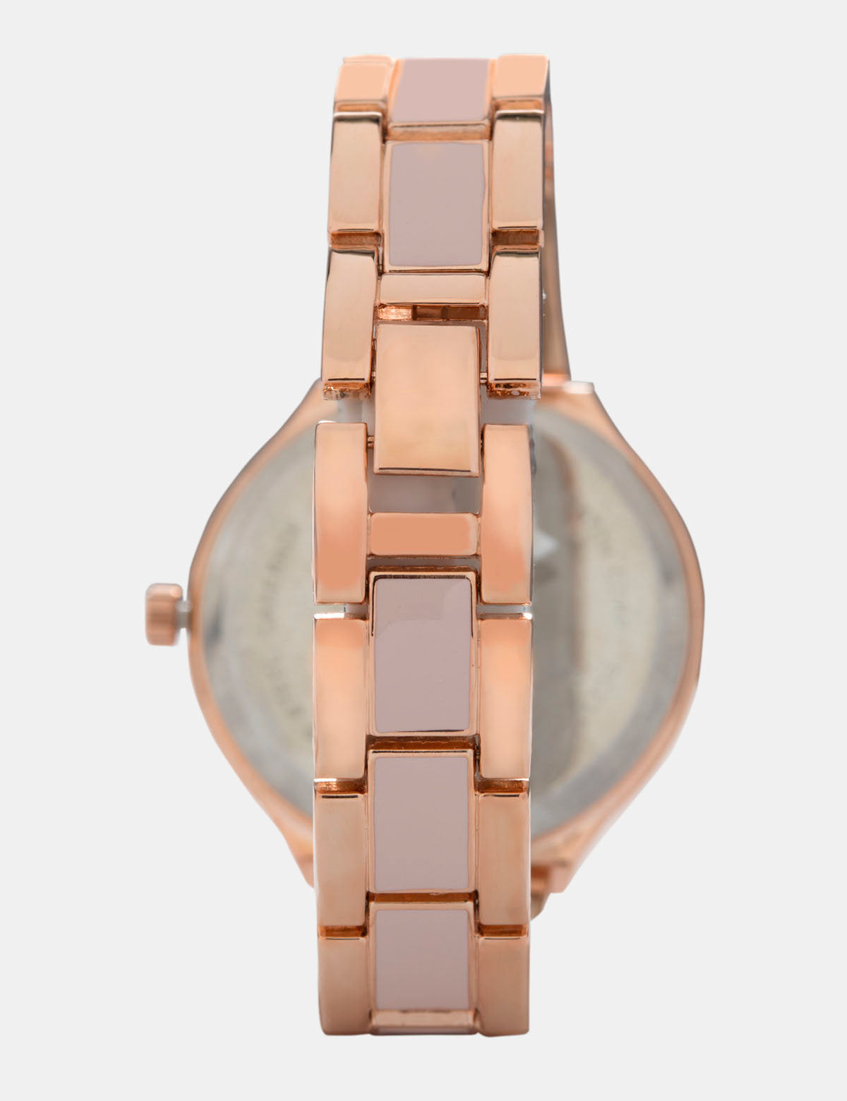 Rose Gold Diamond Bracelet Watch with Glass Dial & Fold Clasp