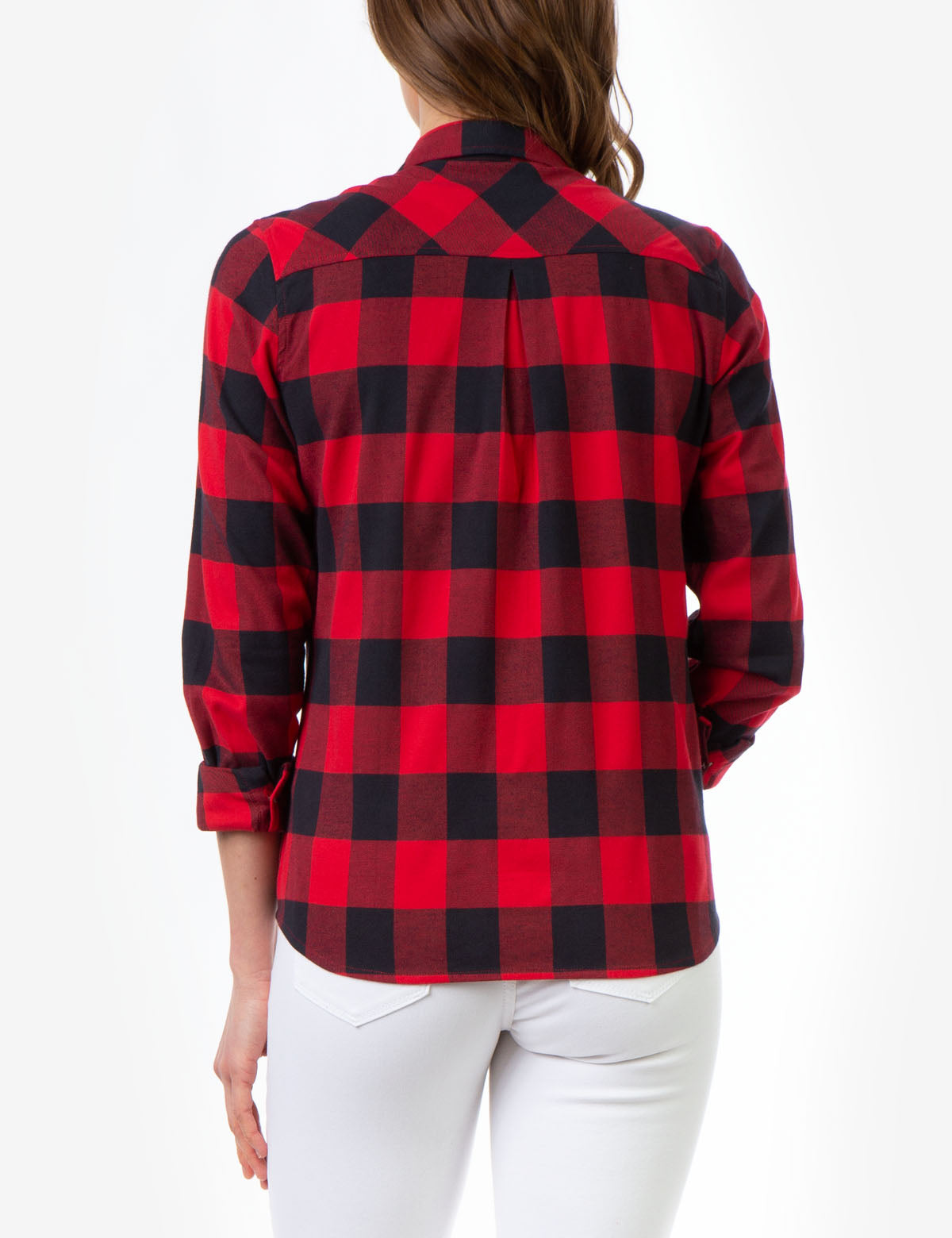 Men's Buffalo Plaid Shirt with Gold Embroidered Logo