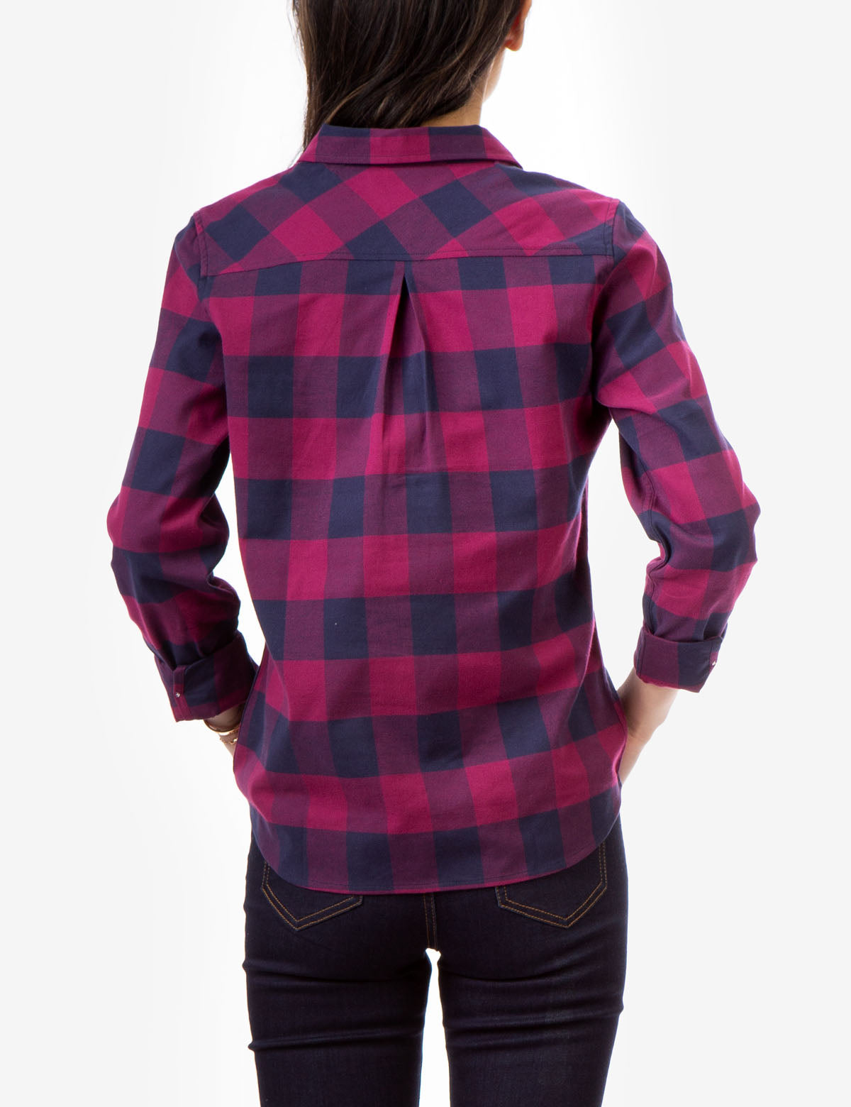 Men's Buffalo Plaid Shirt with Gold Embroidered Logo