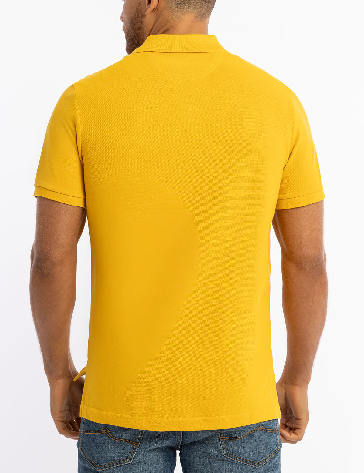 Diagonal Color Block Polo Shirt - Pique Fabric Sash Design