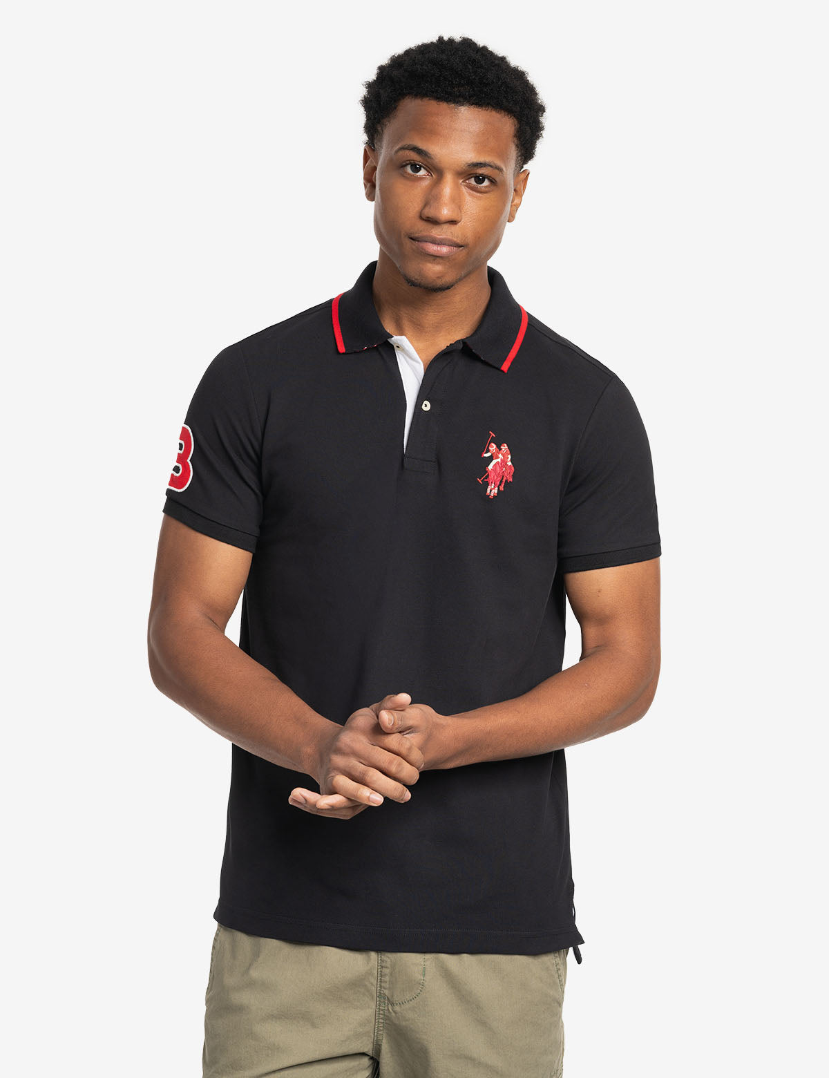 Slim Fit Multi-Tonal Polo Shirt with Big Logo