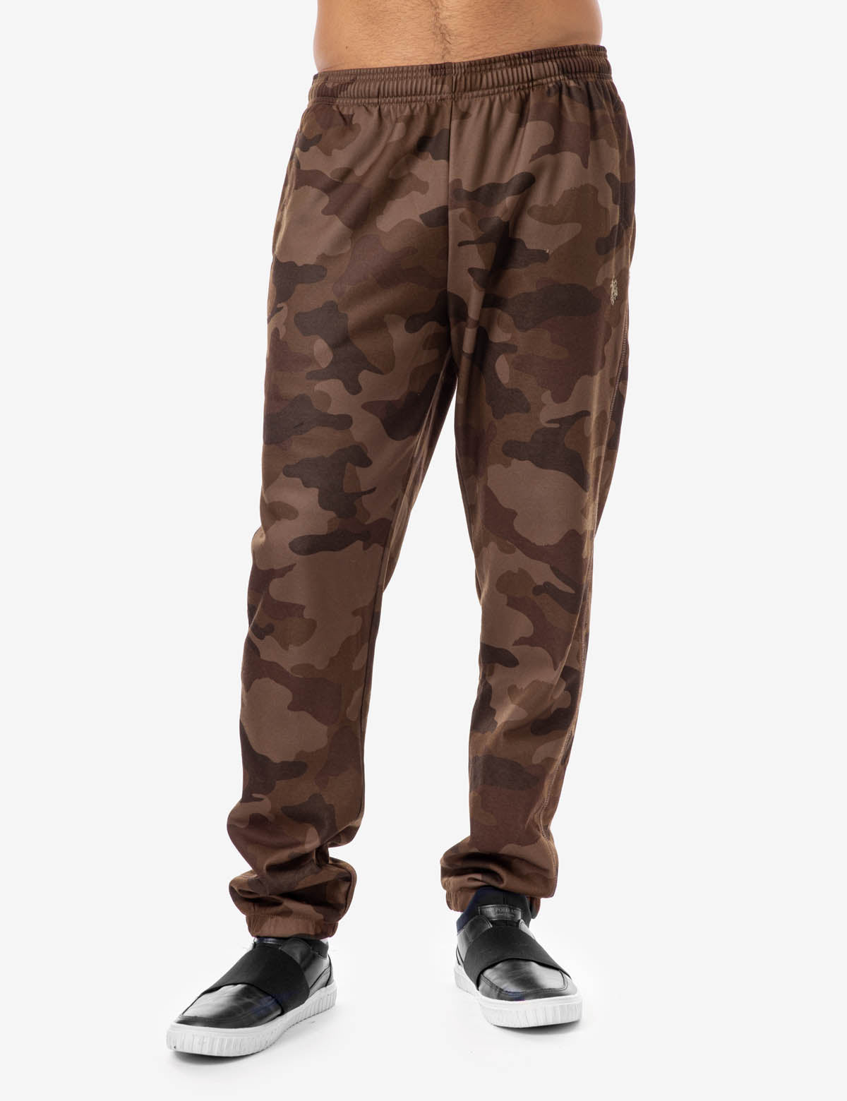 Camo Jogger Pants - Elastic Waist & Side Pockets